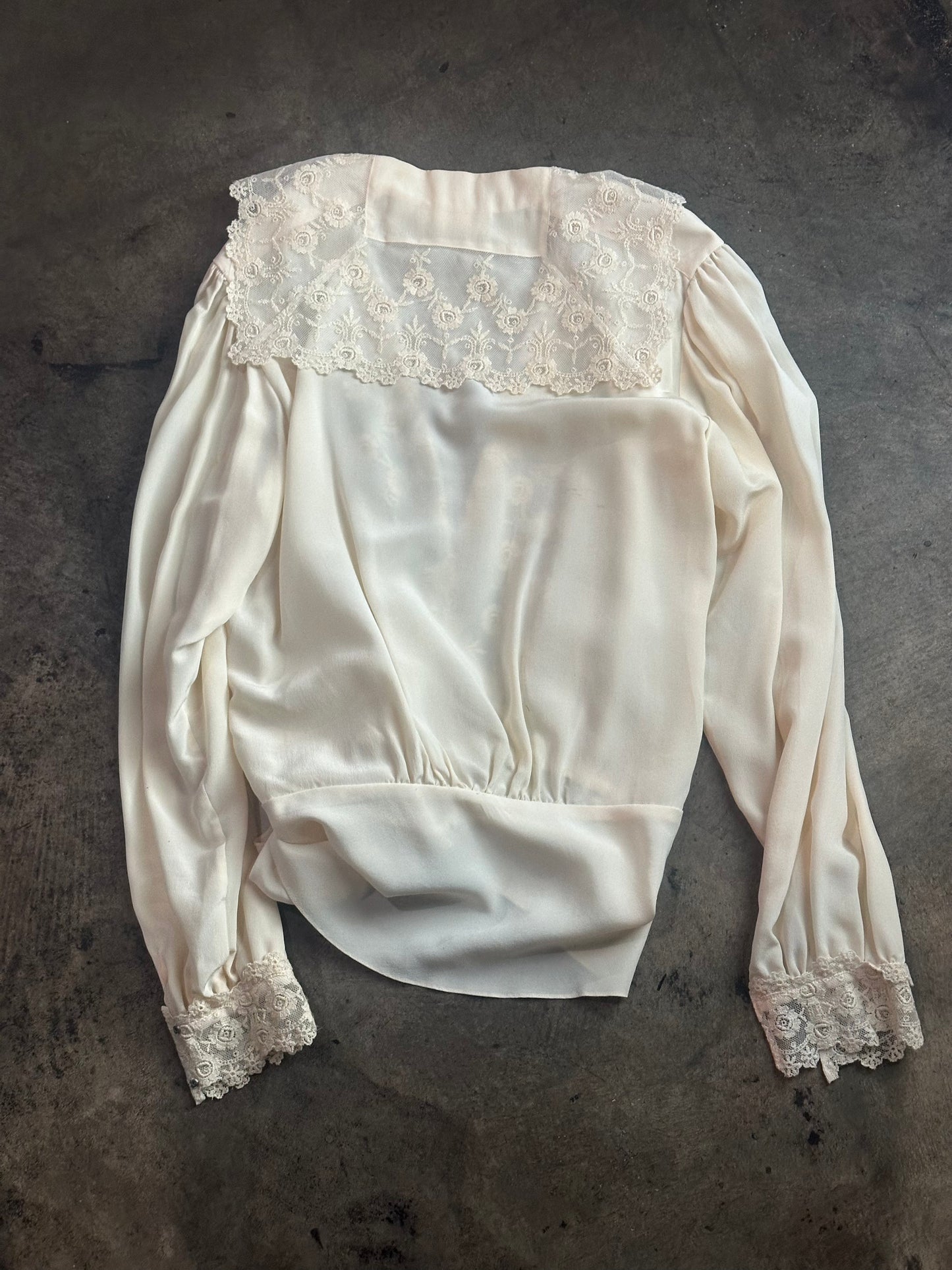 Ellen Tracy Lace Trim Blouse