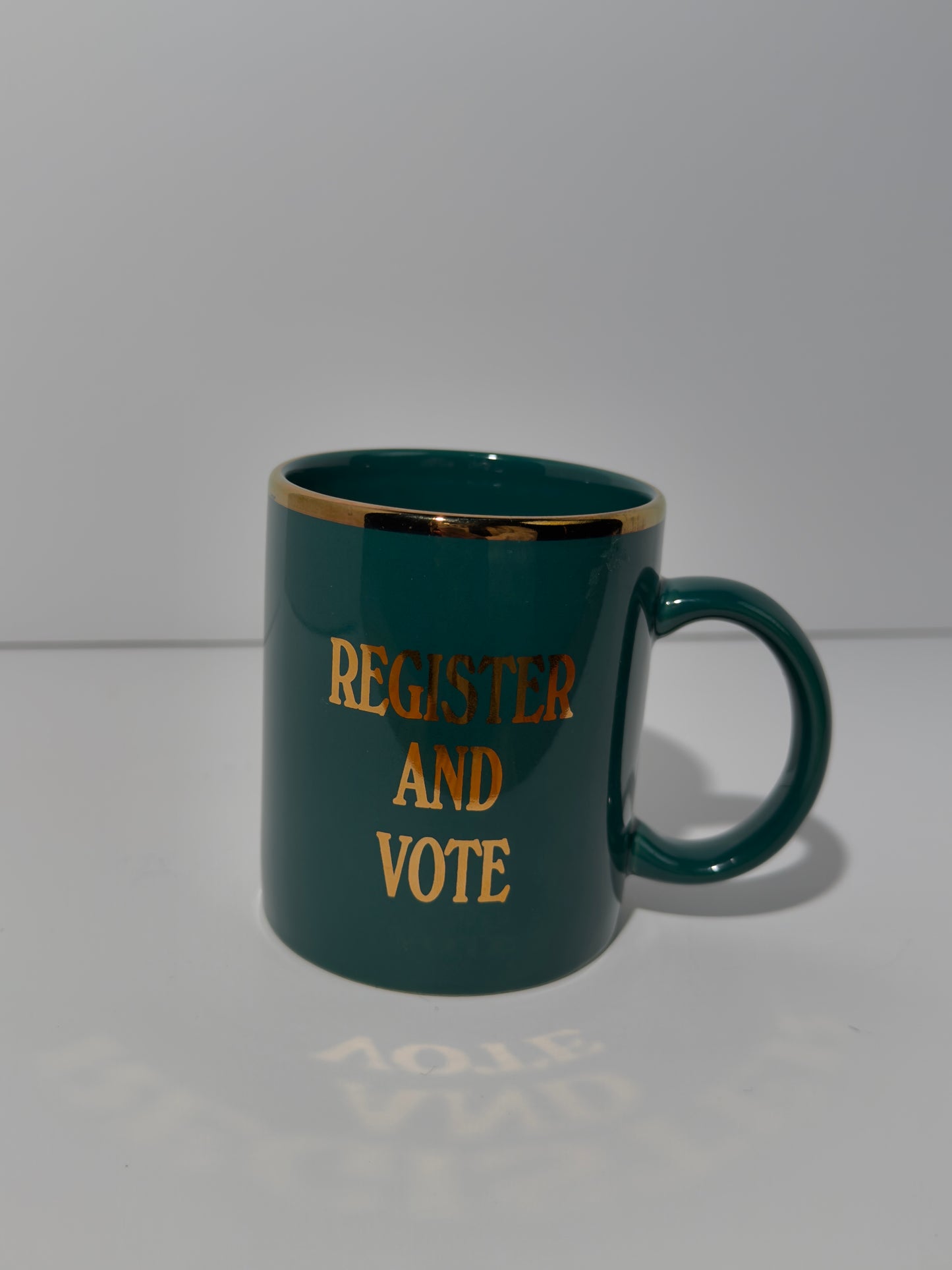 Green "Register and Vote" Mug