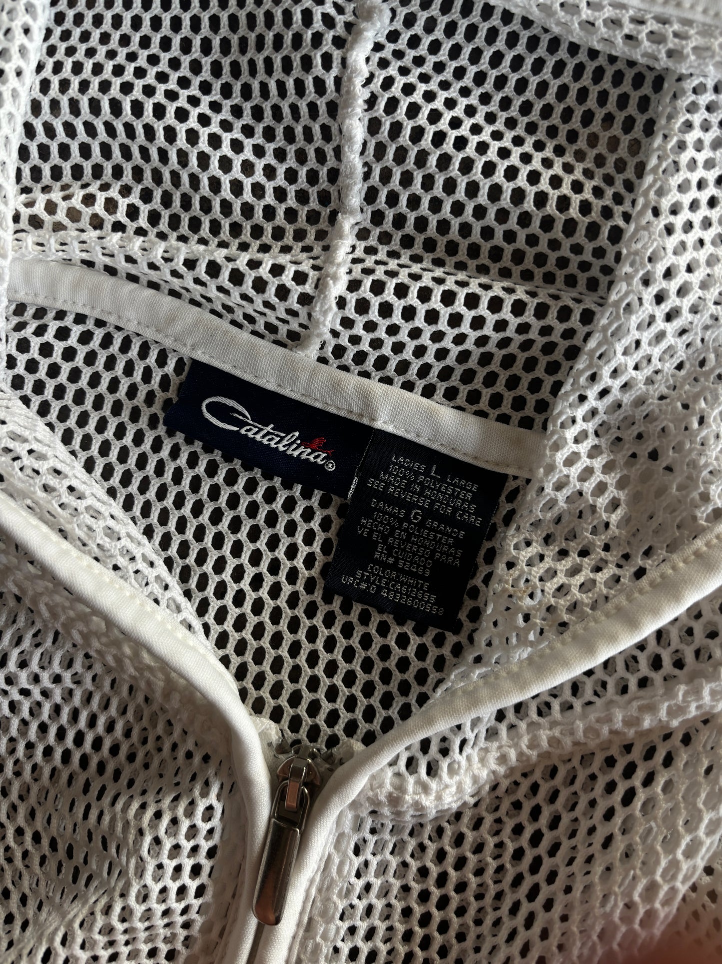 Catalina White Mesh Zip Up