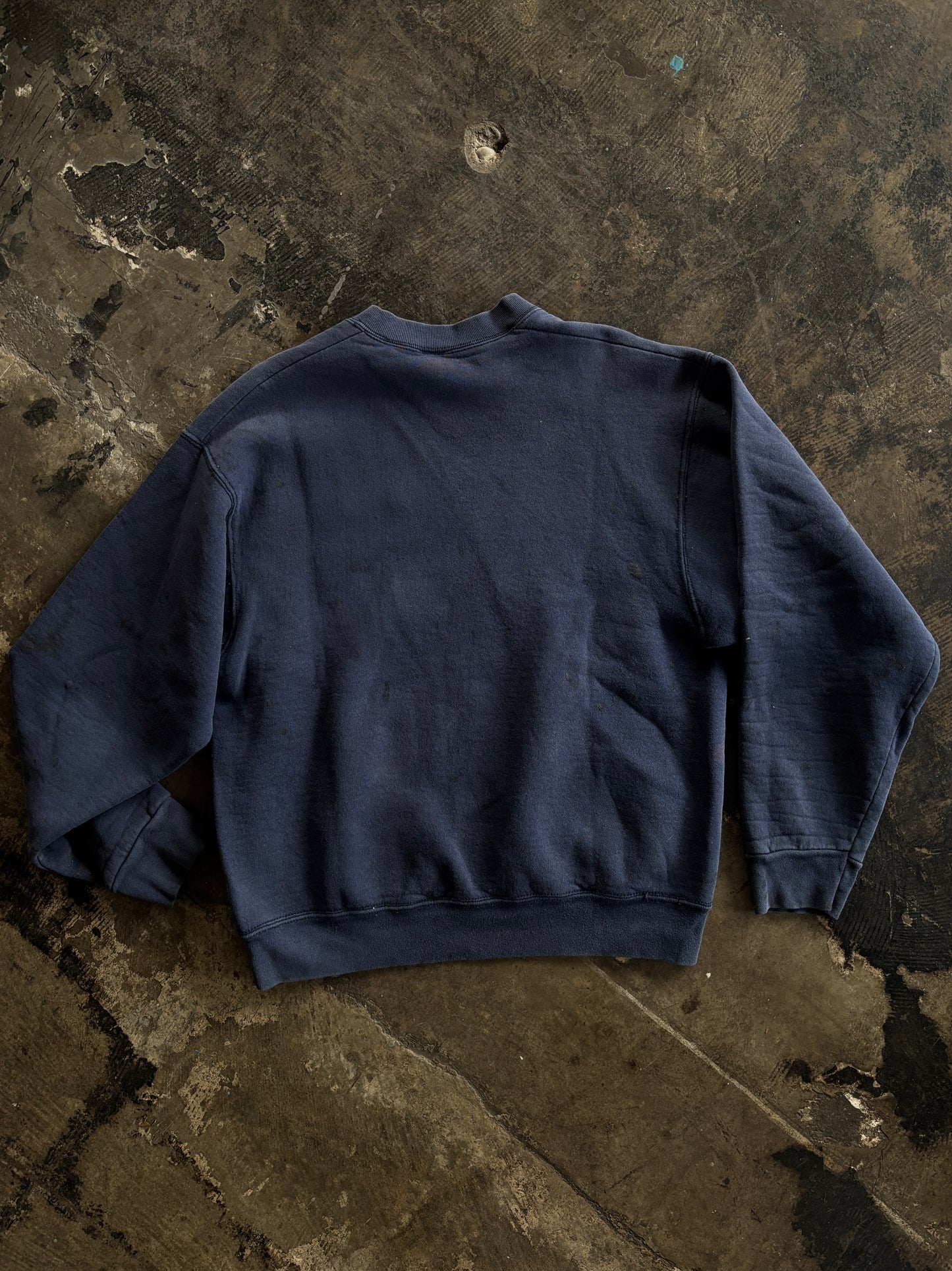 Navy Never Say Never Embroidered Crewneck Sweater