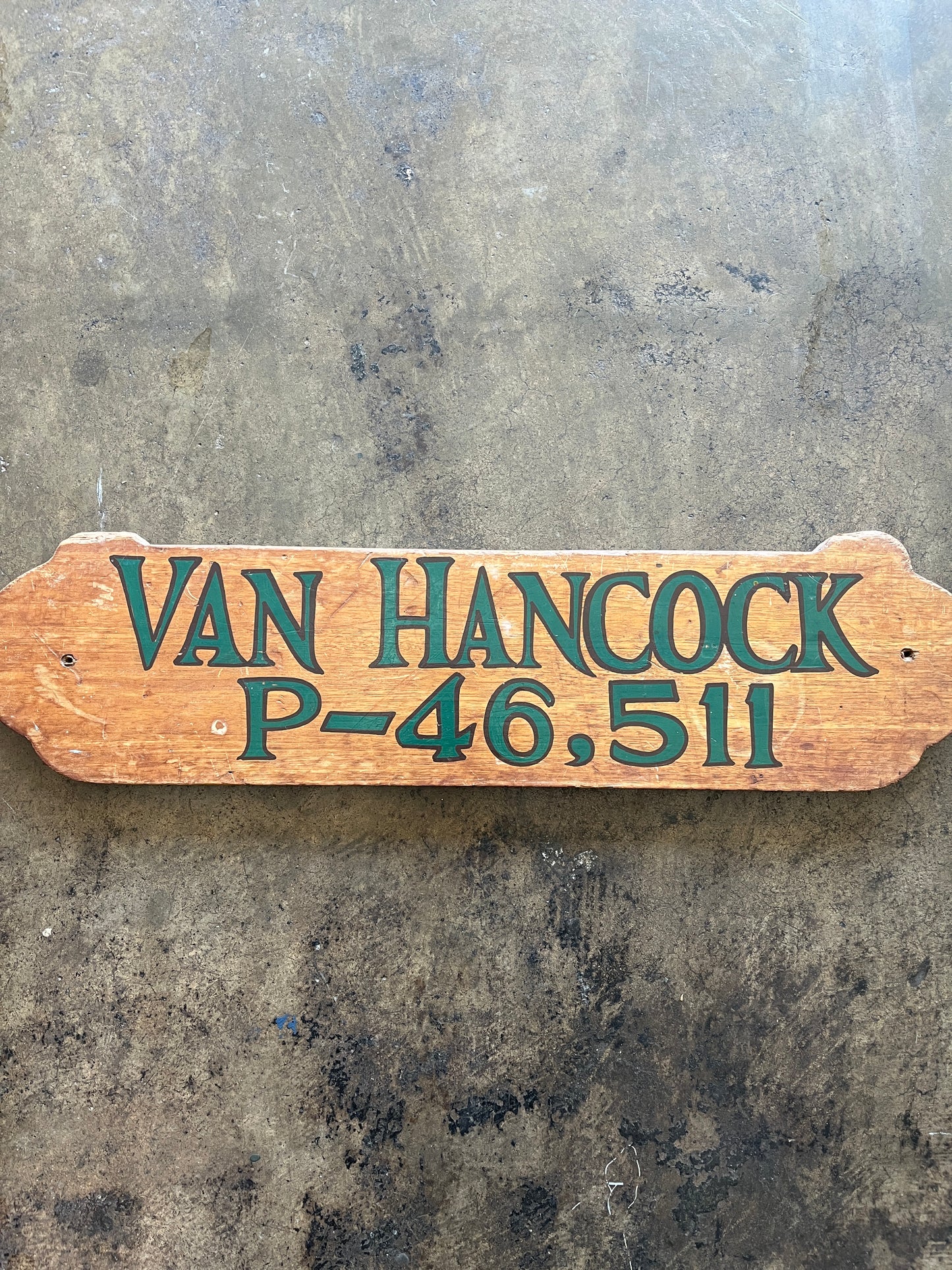 Van Hancock Wooden Plaque
