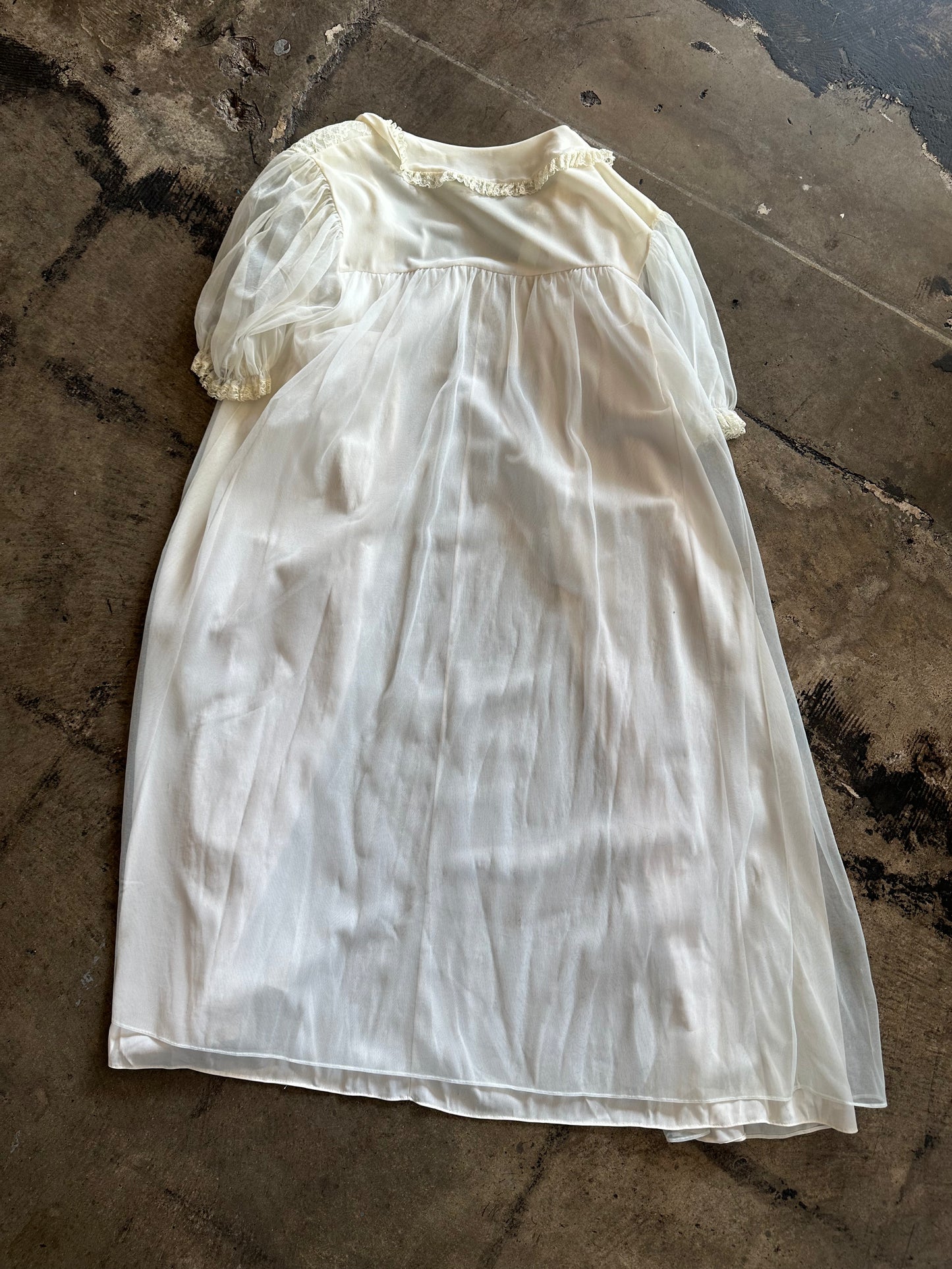 White Lace Trim Nightie Set