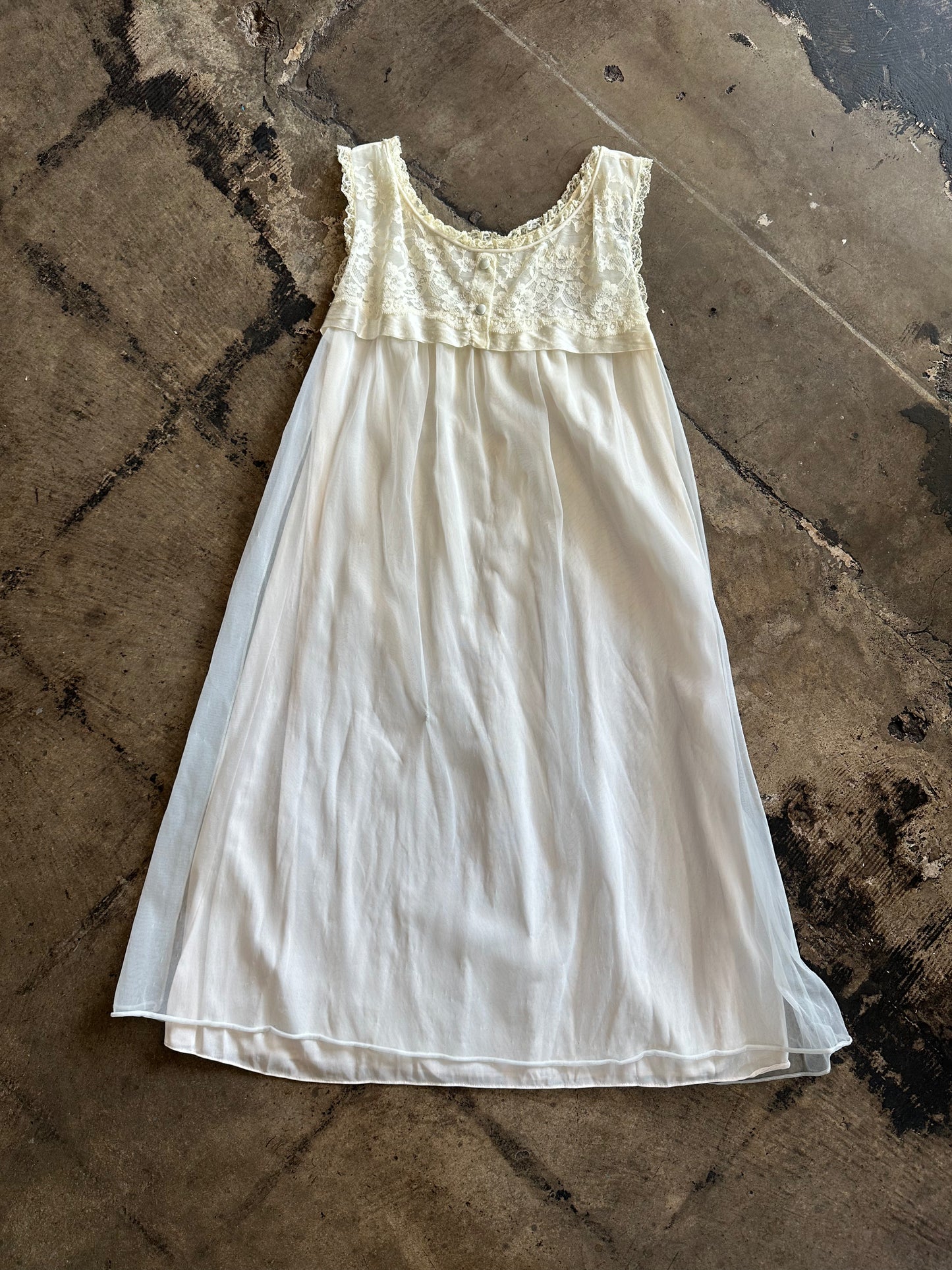 White Lace Trim Nightie Set