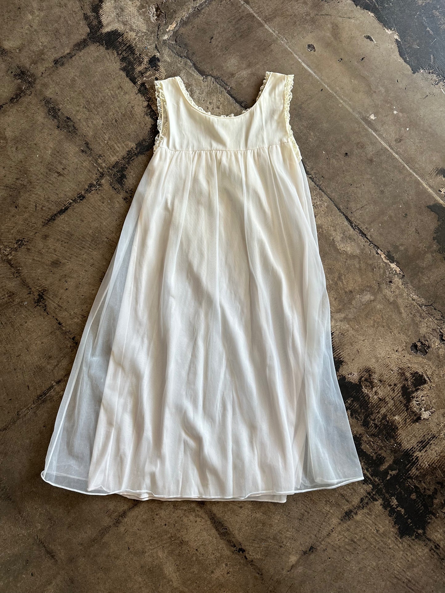 White Lace Trim Nightie Set