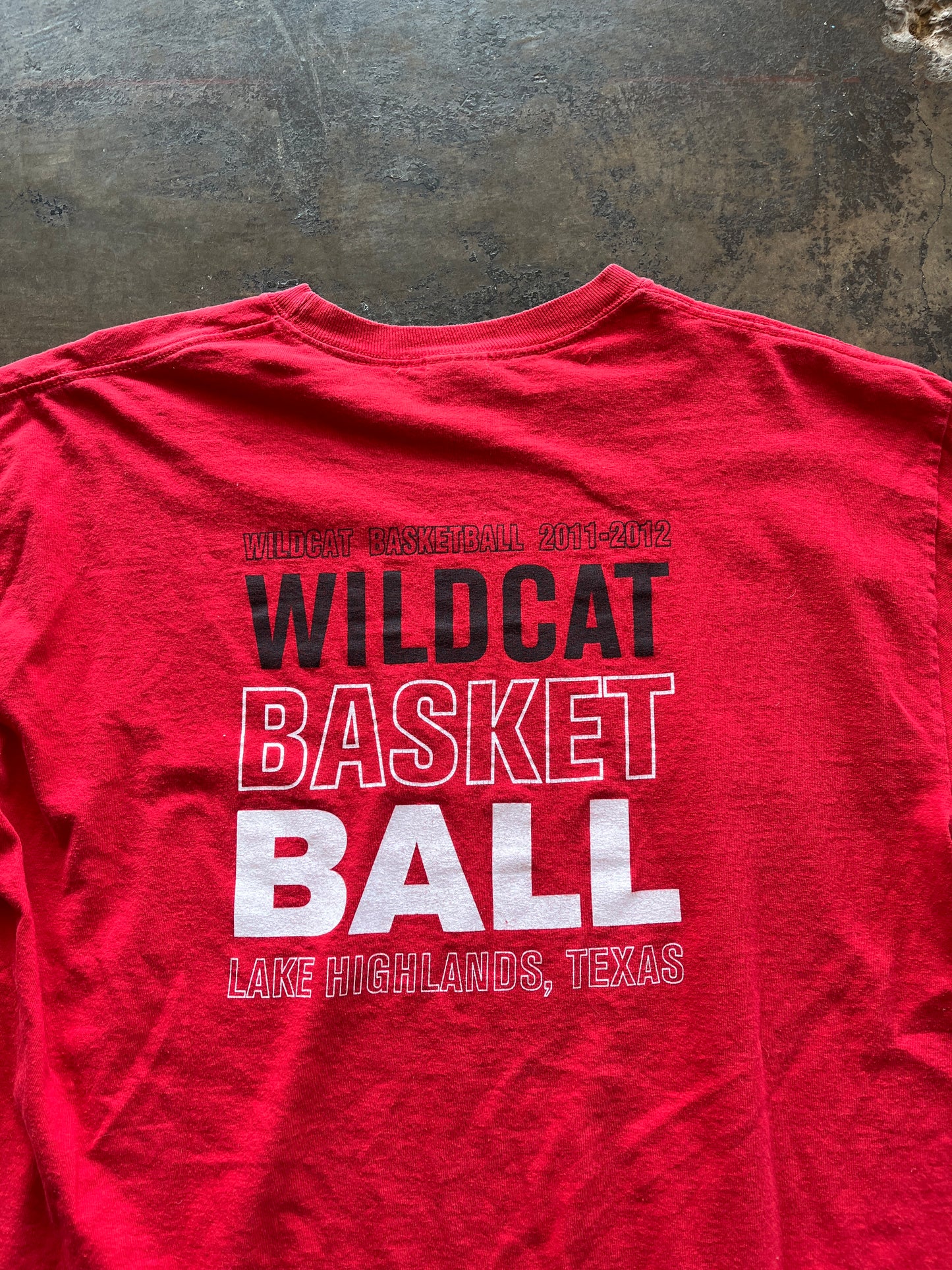 Lake Highlands Wildcat Basketball Red Long Sleeve Tee