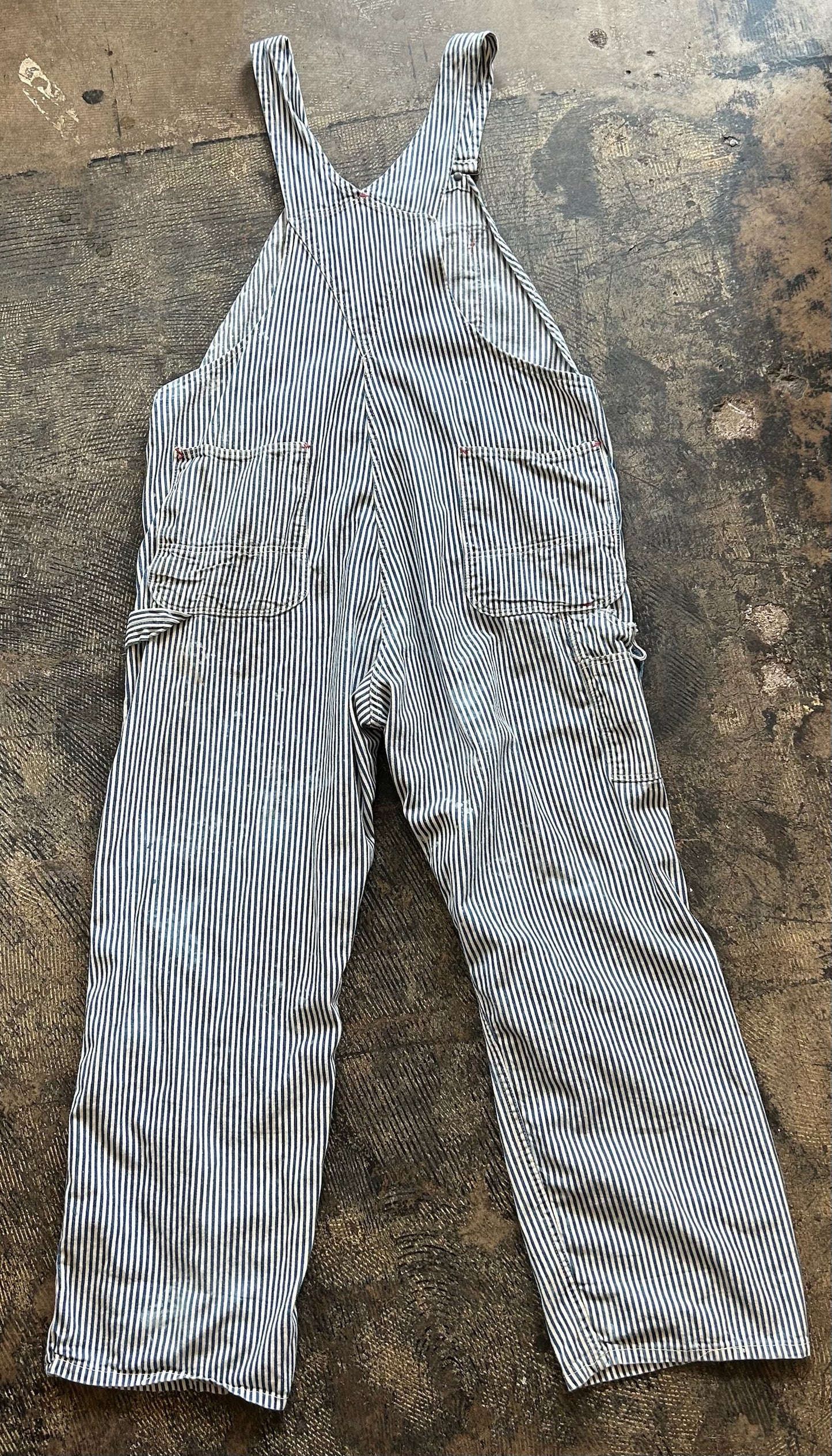 Red Ball Painter Striped Overalls