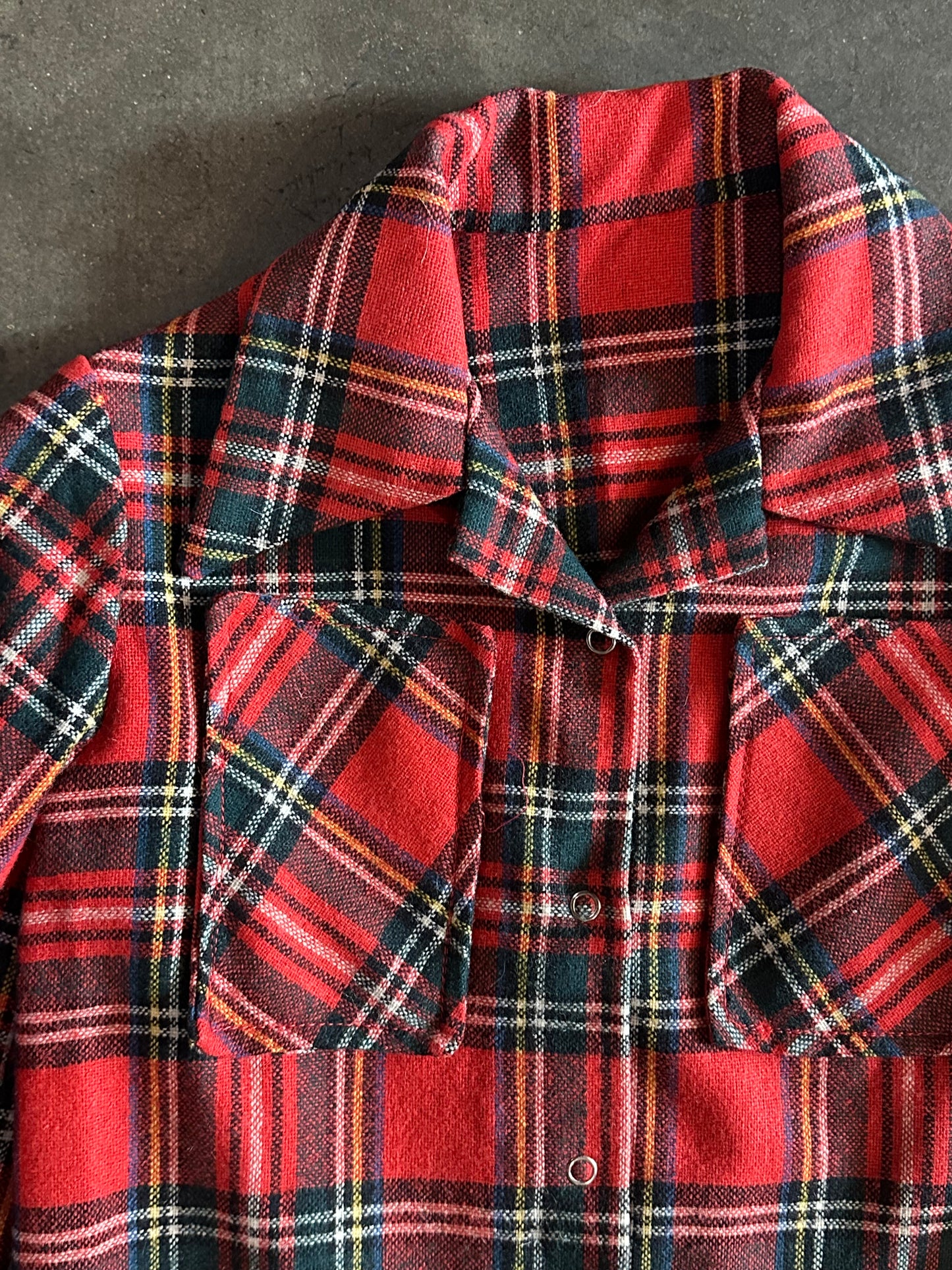 Red Plaid Handmade Snap Shirt