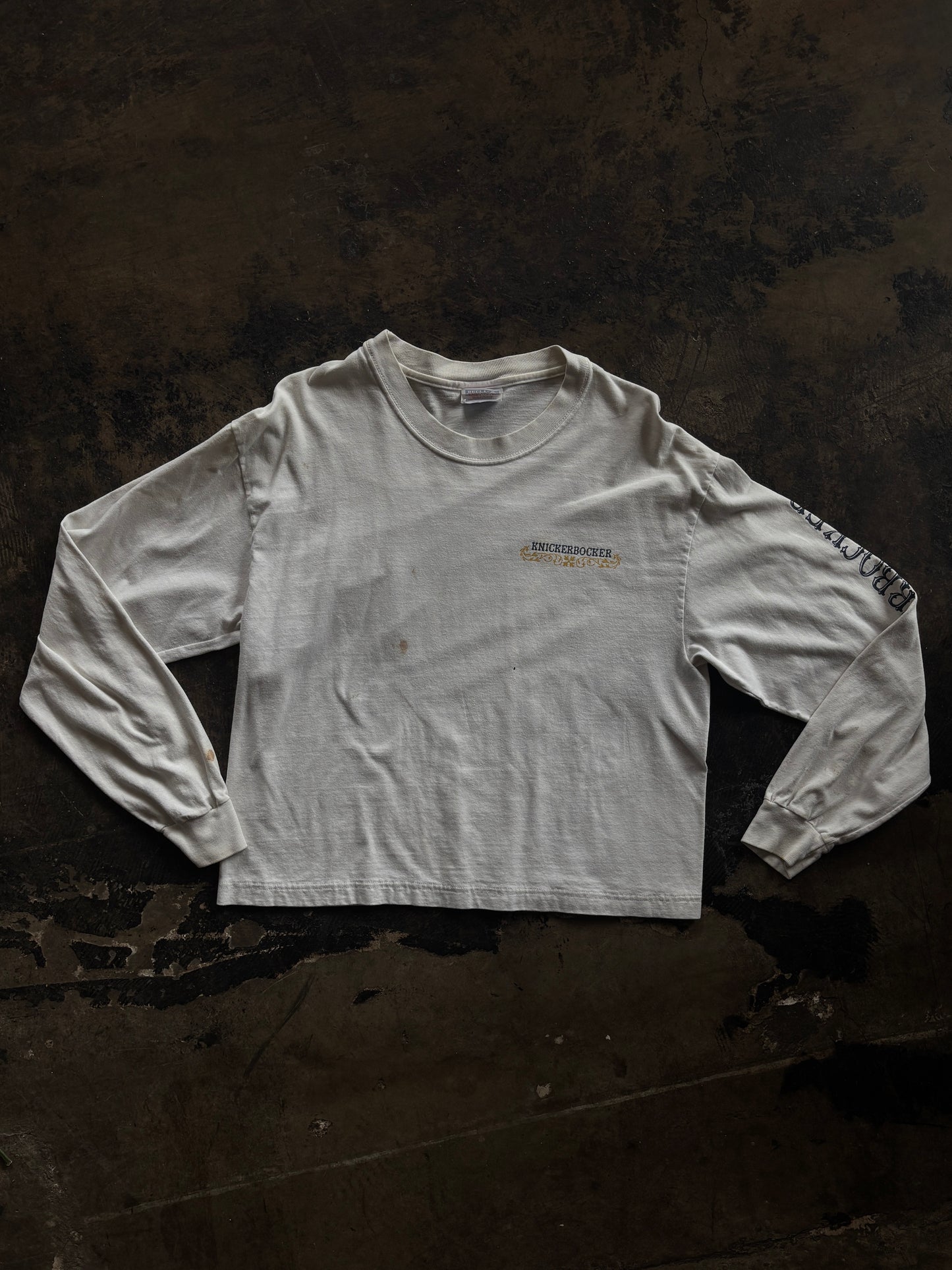 White Long Sleeve Knickerbocker Boxy Tee