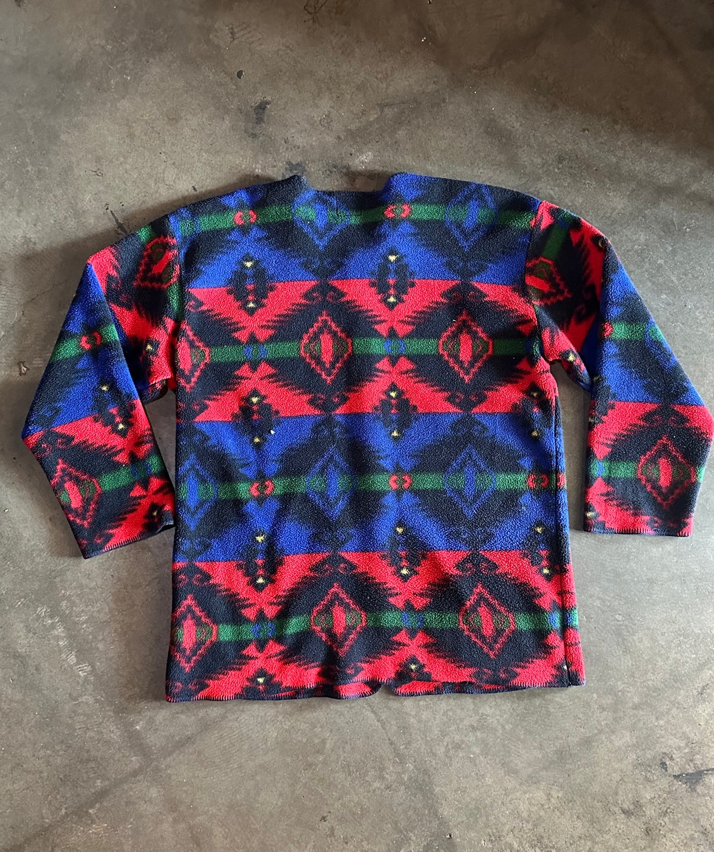 Southwest Fleece Blue Red Green Liz + Co Jacket