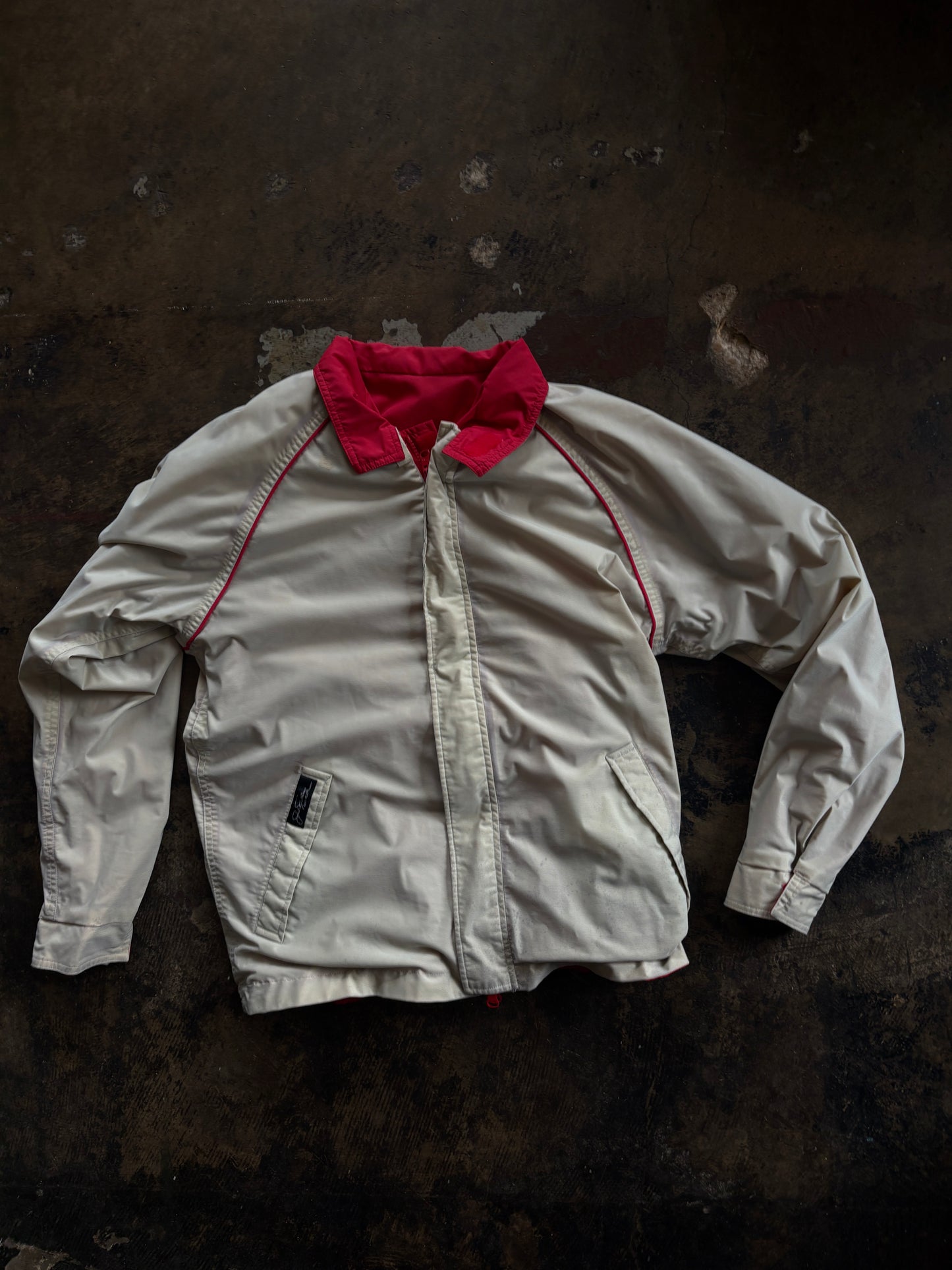 Reversible Red + Khaki GoreTex Windbreaker