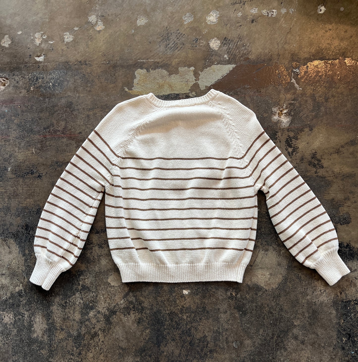 Sezane Striped Knit Henley Sweater
