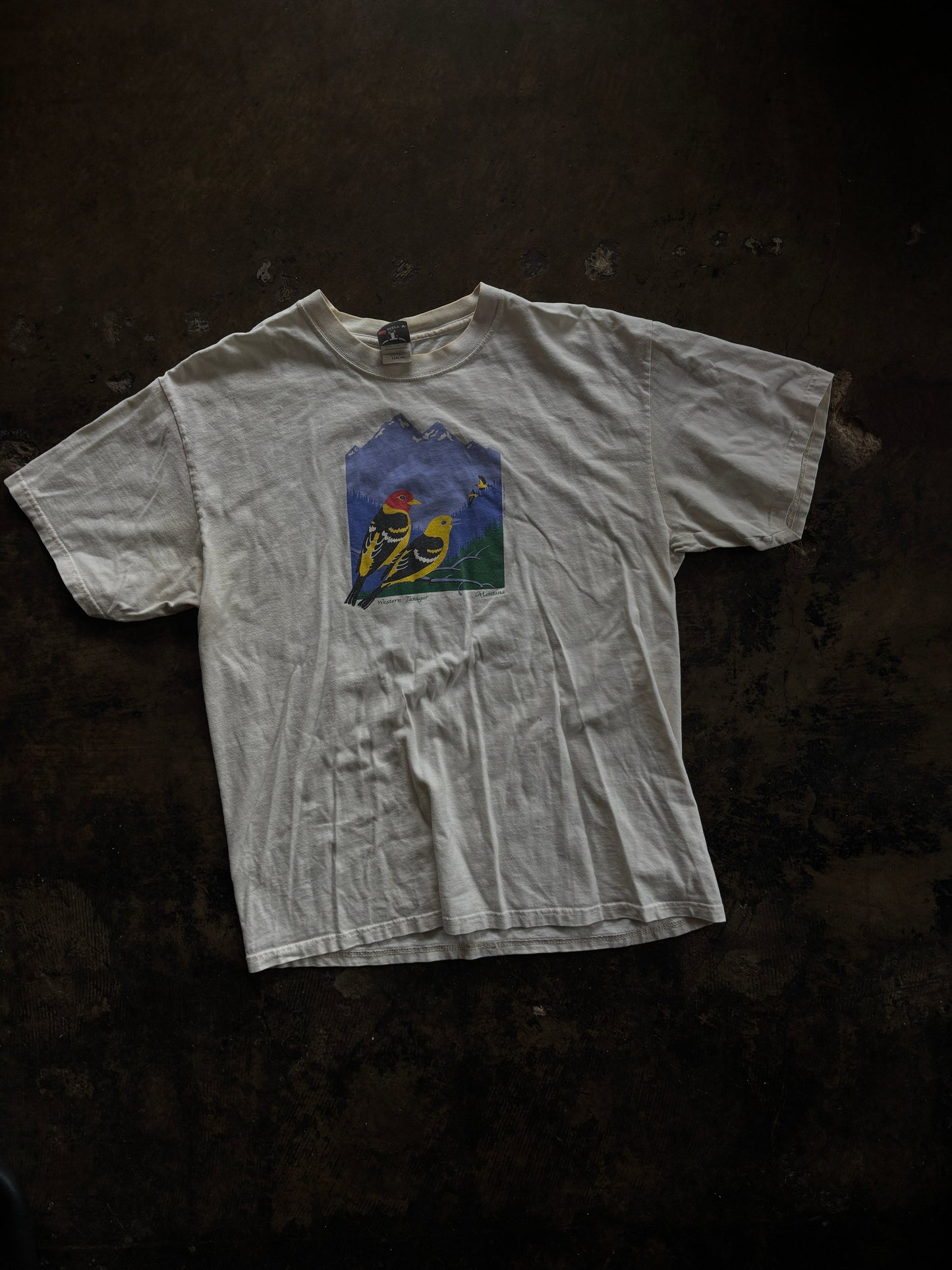 White Montana Mountain Bird Tee