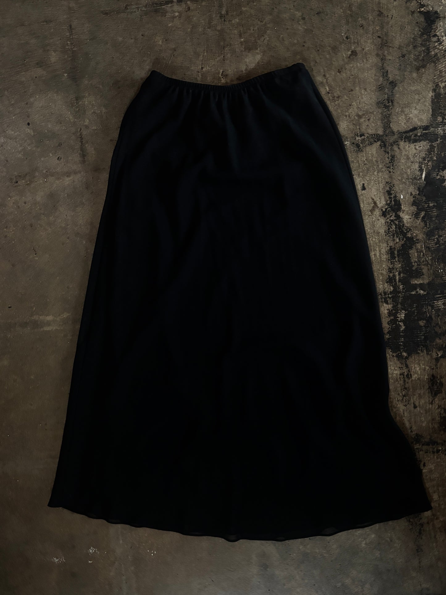MSK 90s Black Layered Maxi Skirt