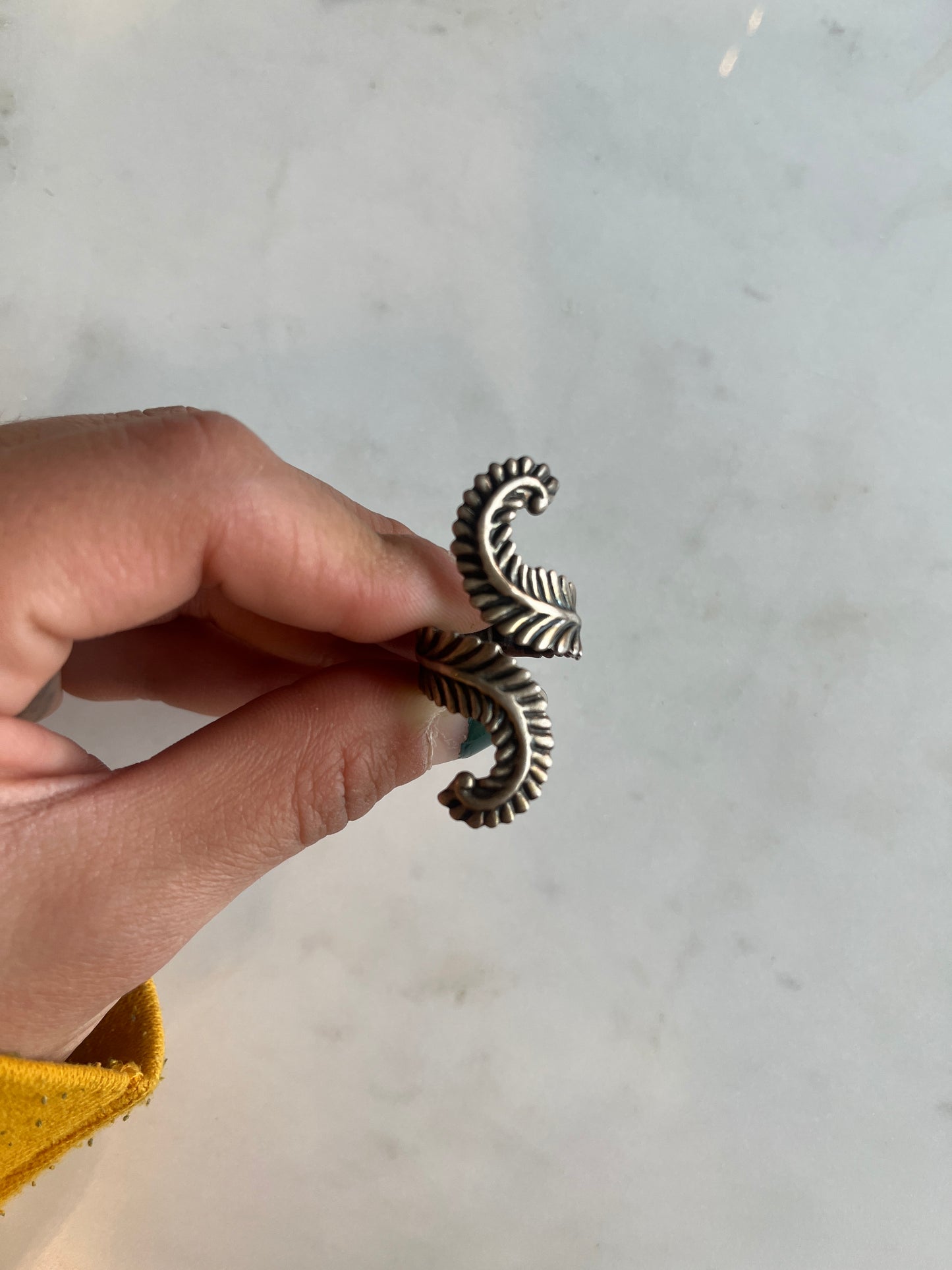 Wrapped Feather Silver Ring