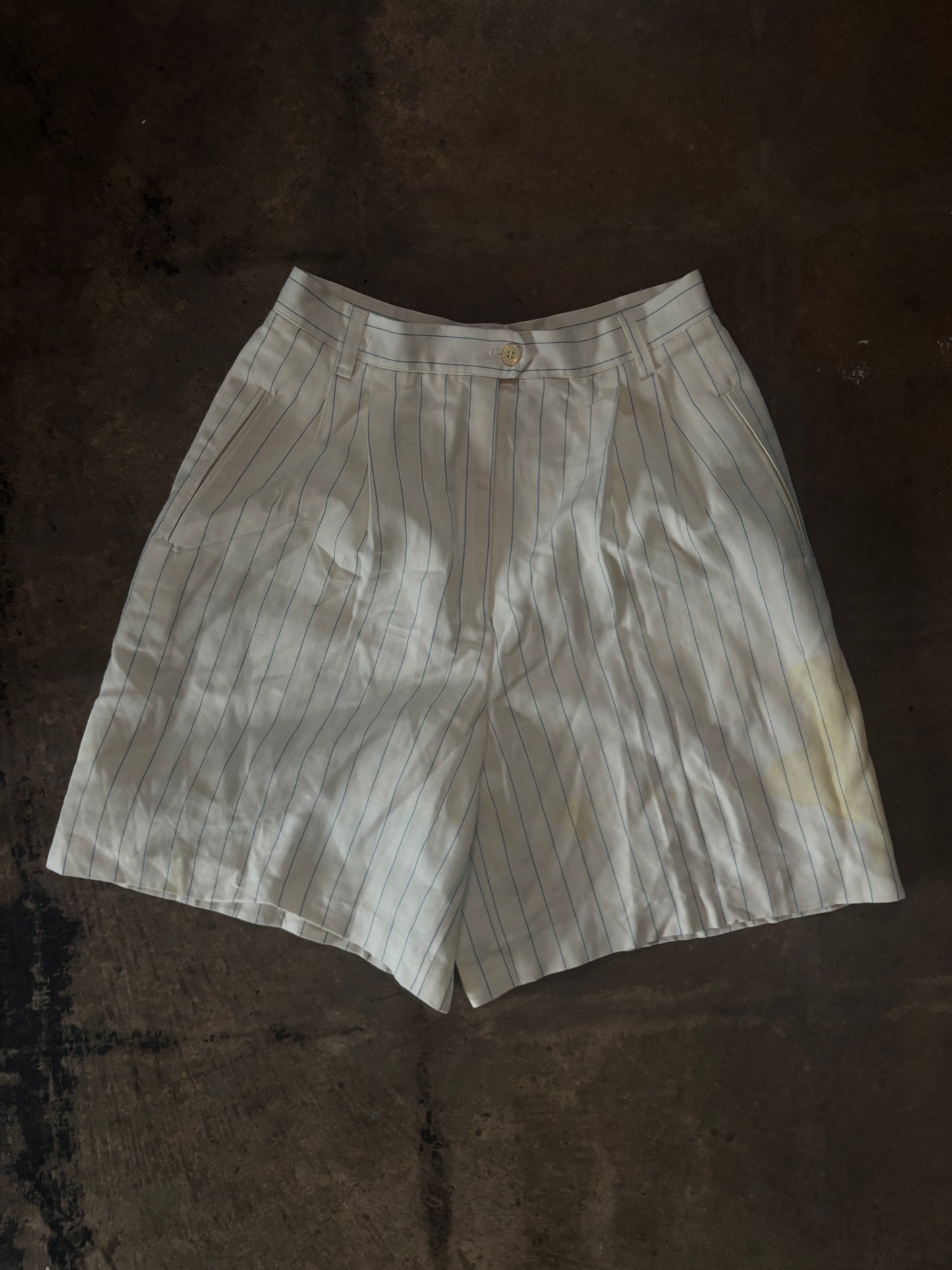 Breeches White Wide Blue Striped Shorts