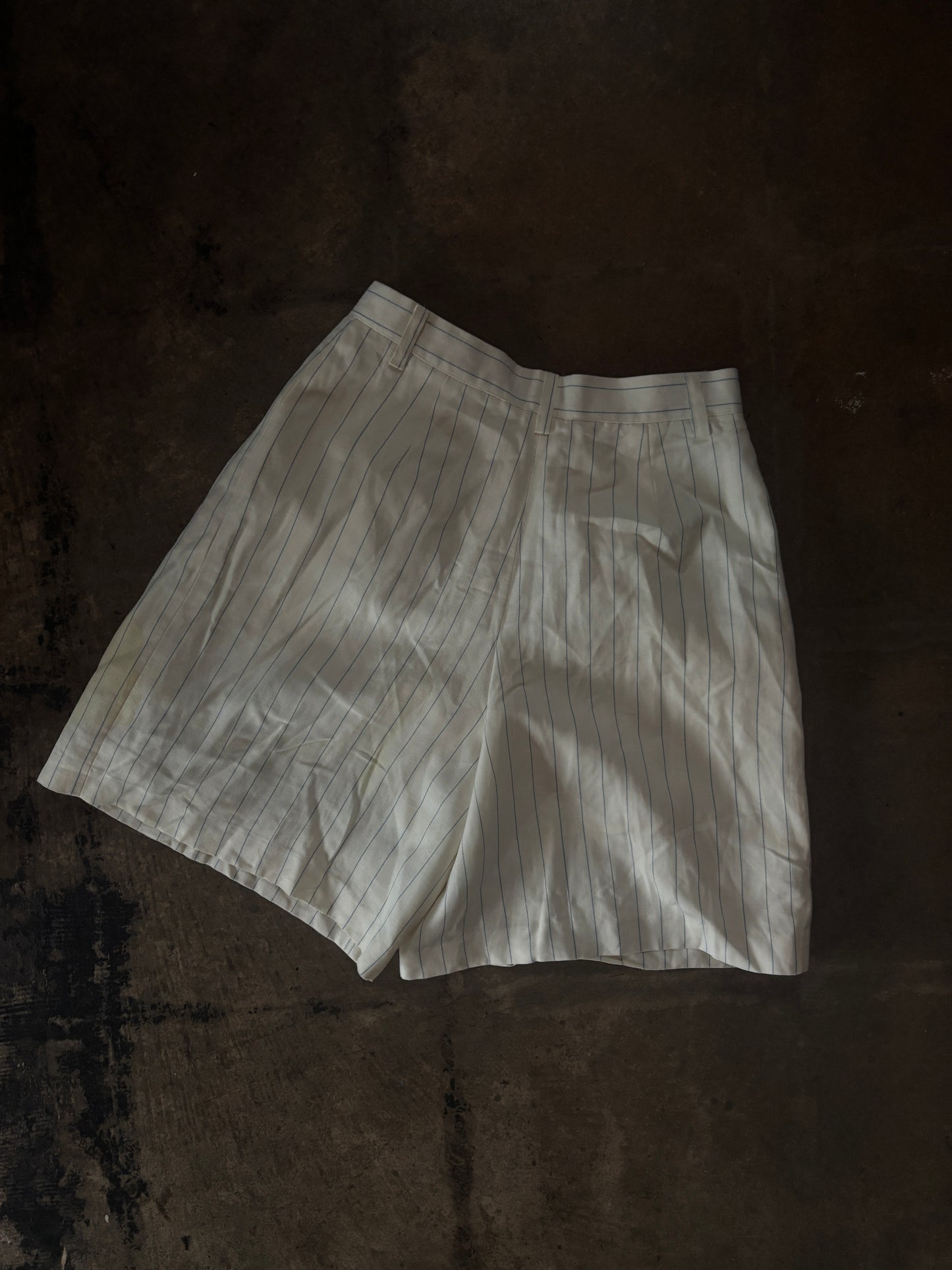 Breeches White Wide Blue Striped Shorts