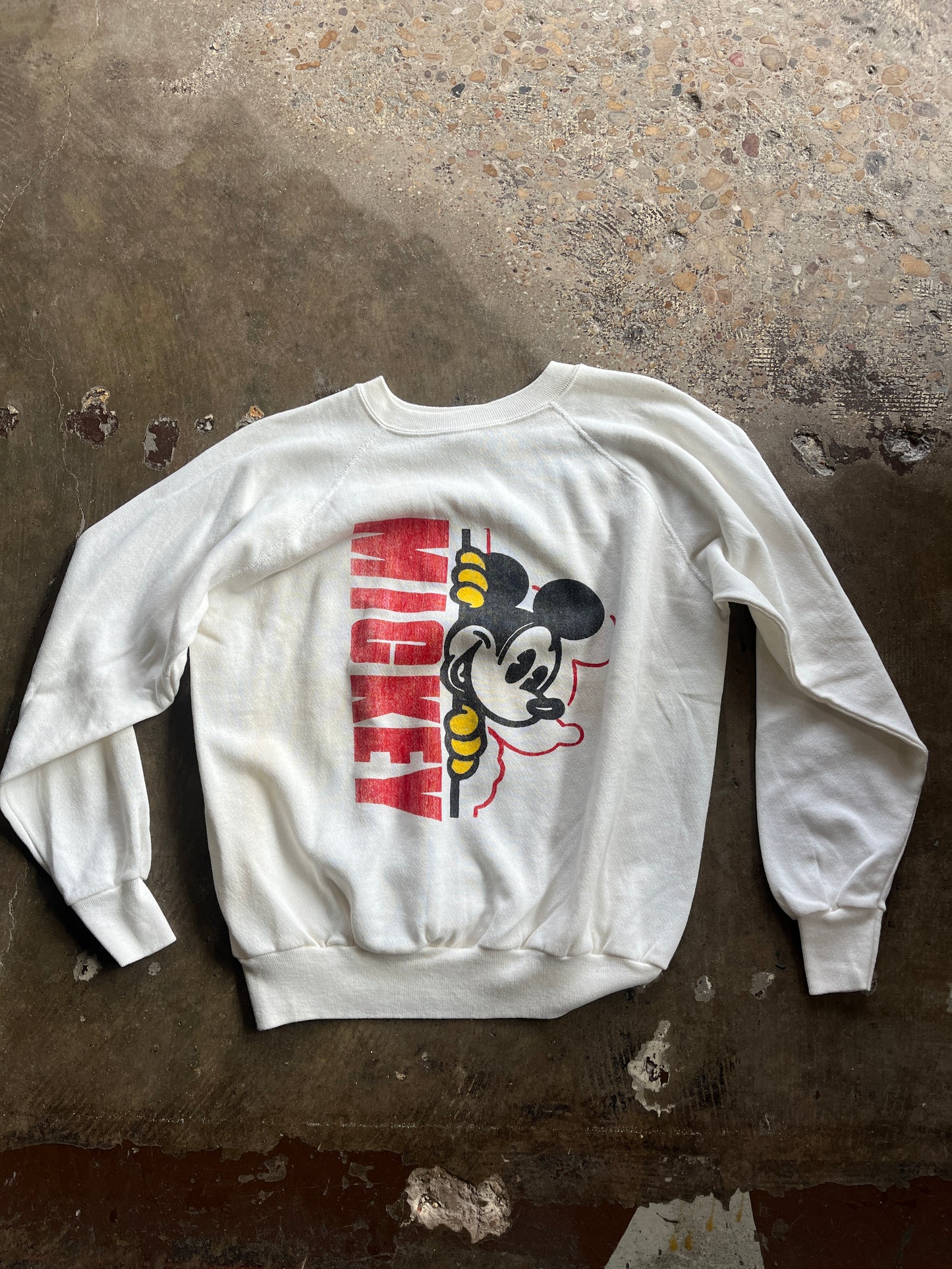 White Mickey Mouse Crewneck