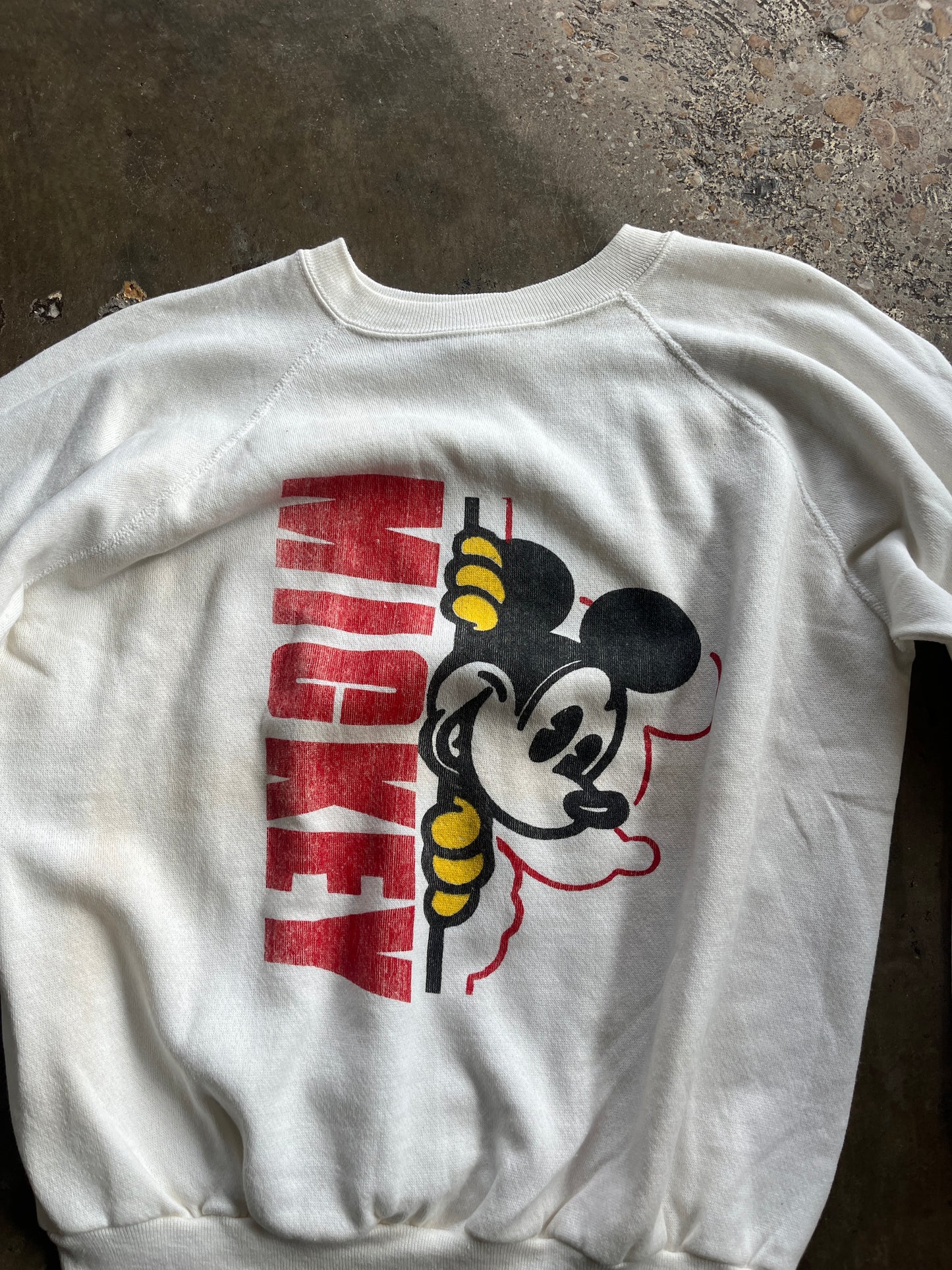 White Mickey Mouse Crewneck