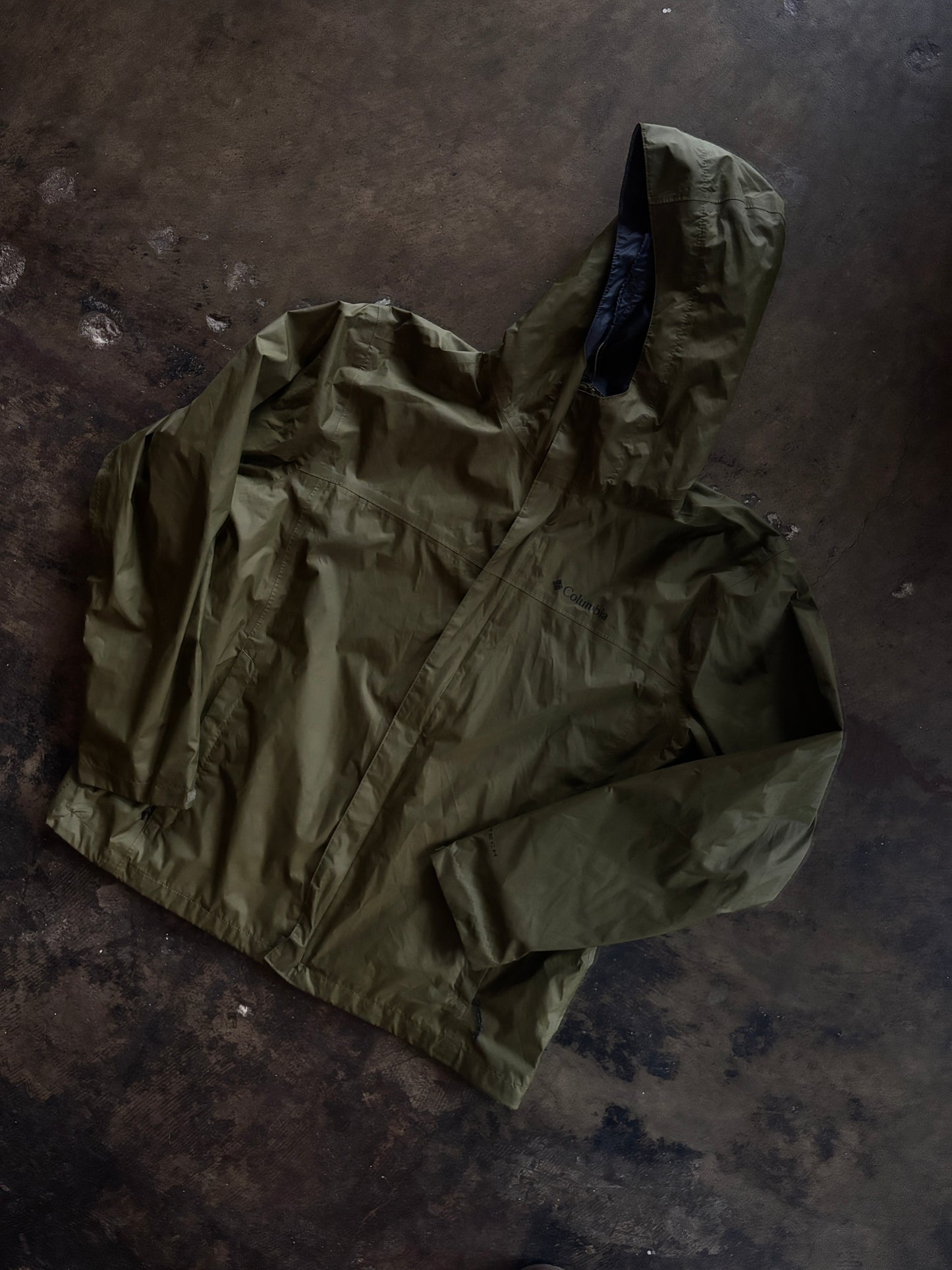 Olive Green Columbia Windbreaker