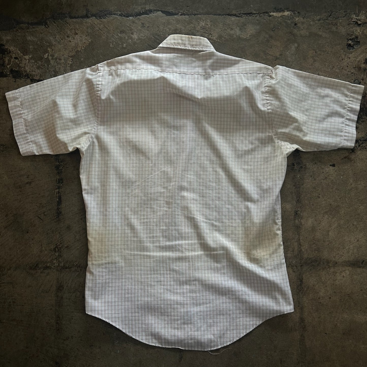 Beige + Pastel Plaid Short Sleeve Button Up