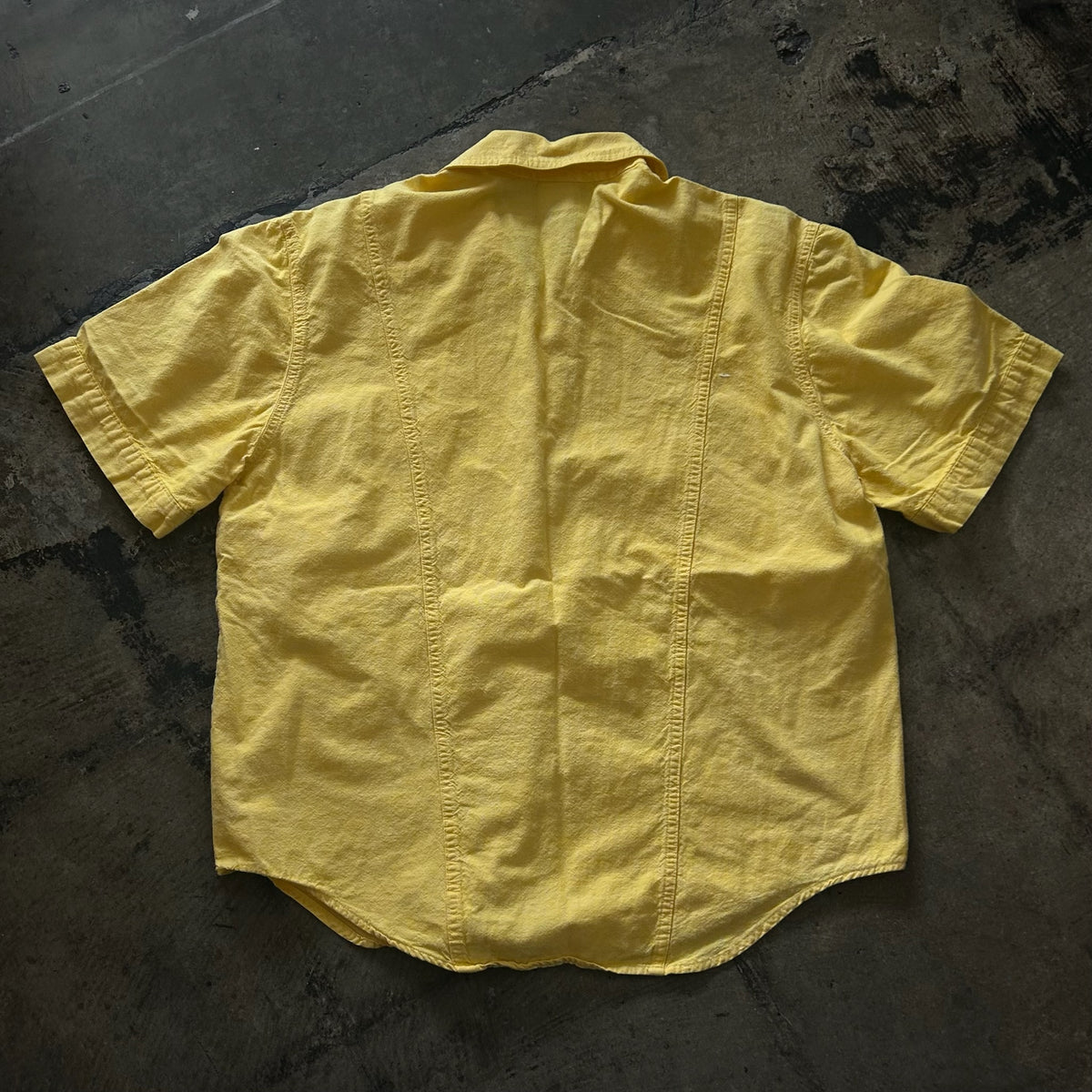 Palmetto Yellow Short Sleeve Button Up
