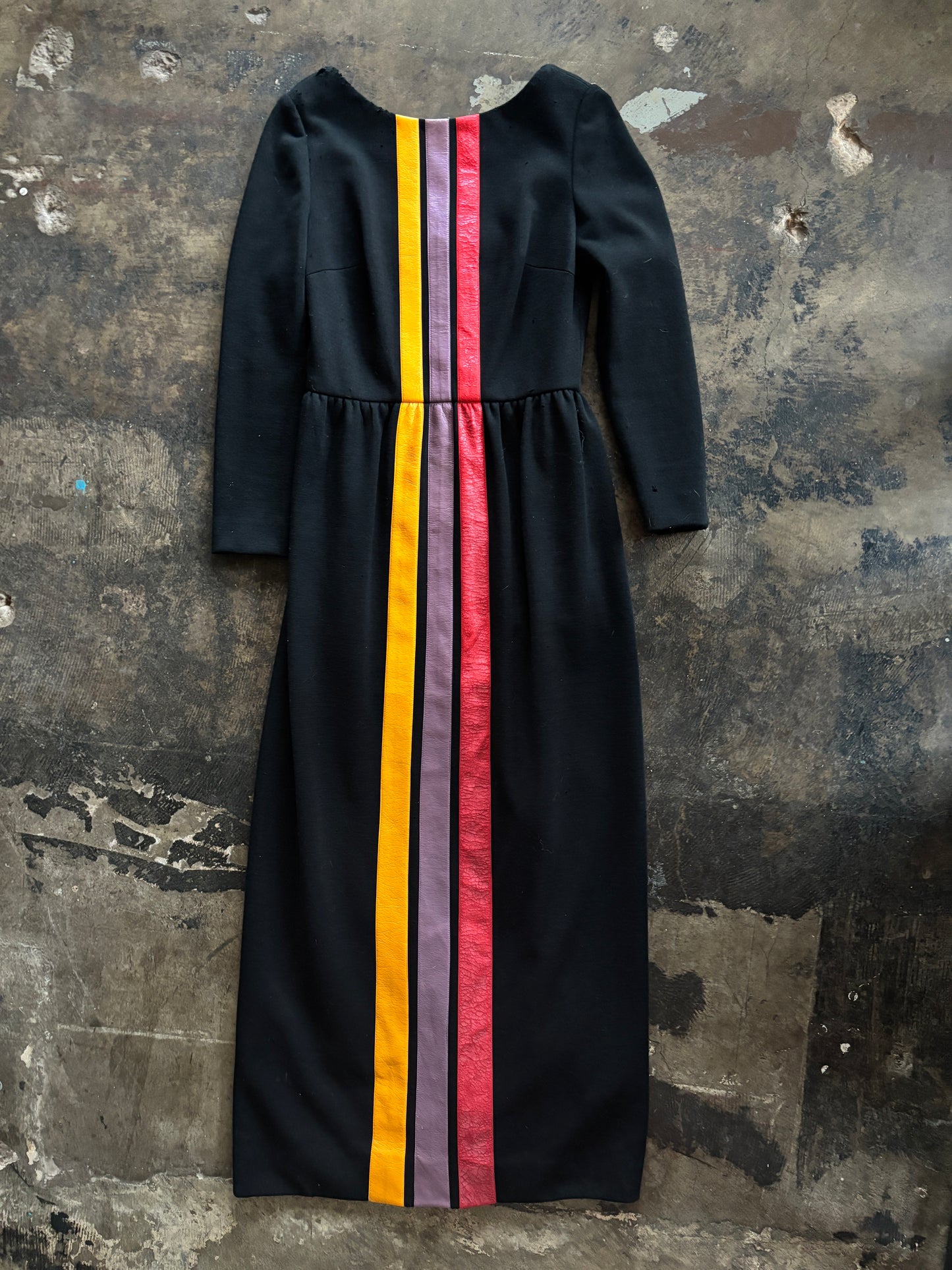 Black Stripe Accent Lanvin Maxi Dress