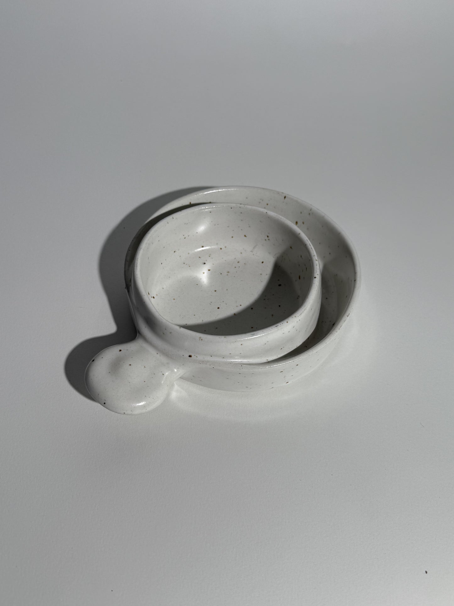 Pat Peno White Speckle Ceramic Dip Bowl