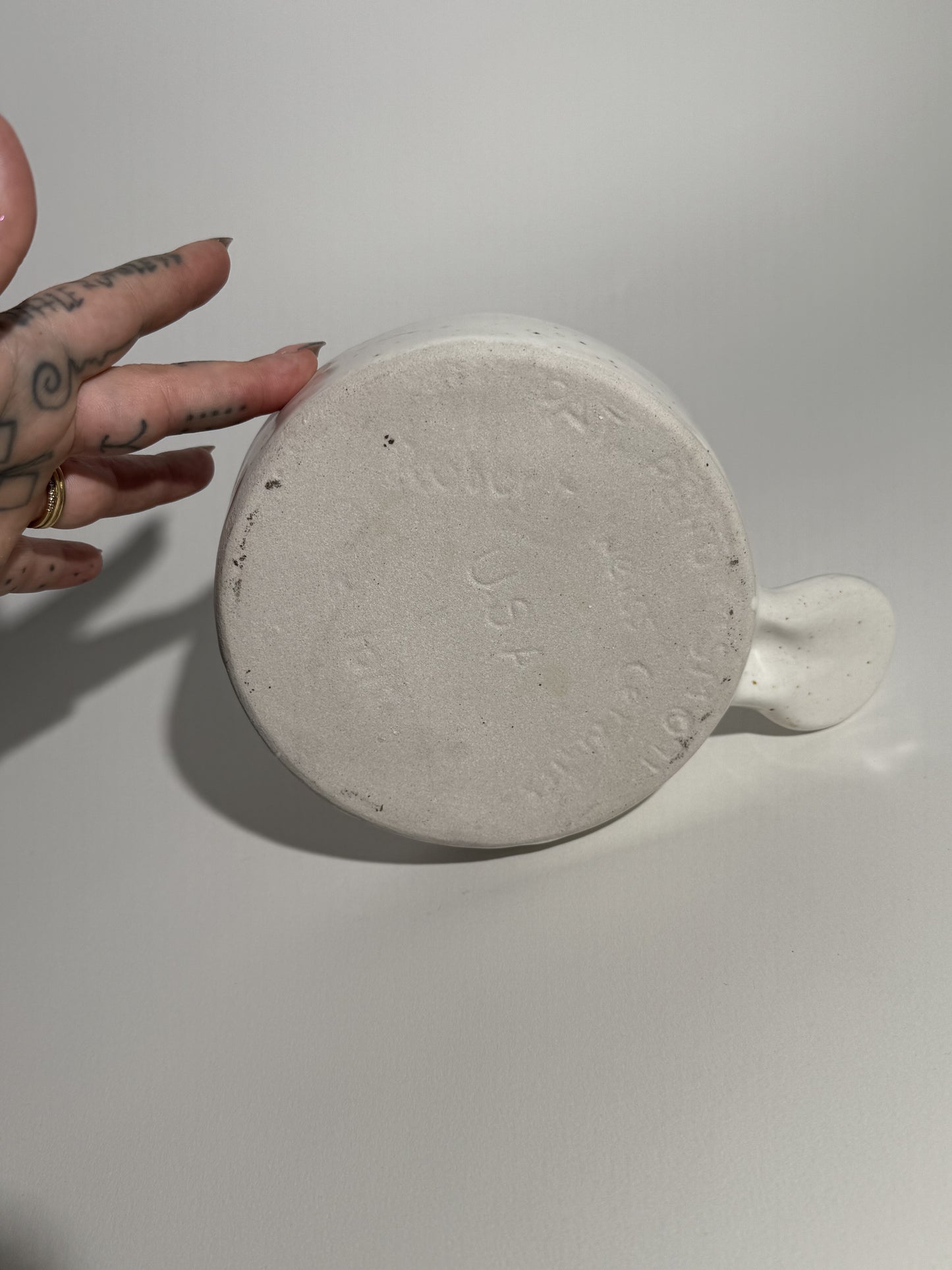 Pat Peno White Speckle Ceramic Dip Bowl