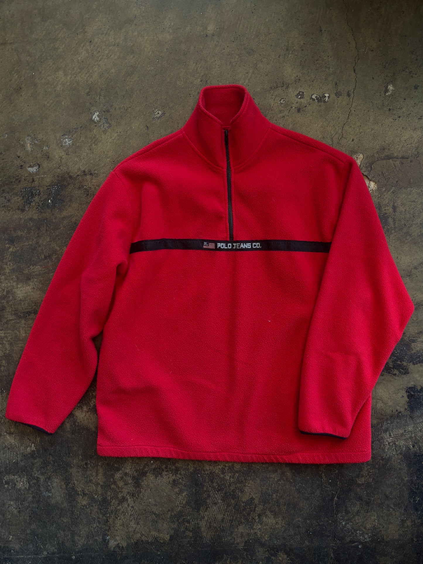 Red Ralph Lauren Polo Jeans Co. Half Zip Fleece