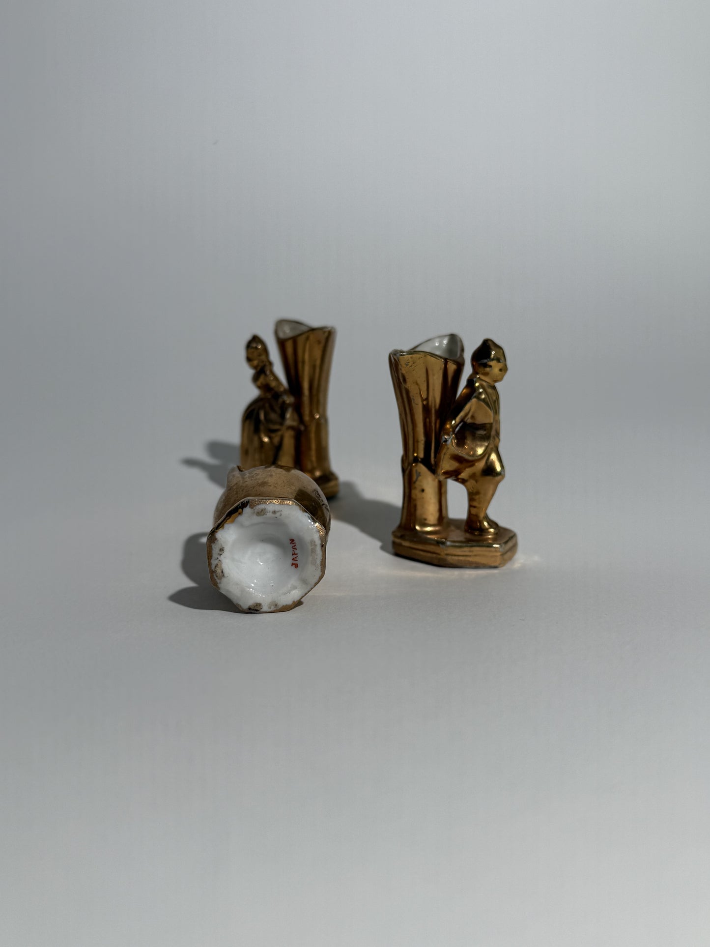 Set of 3 Ceramic Gold Mini Vases