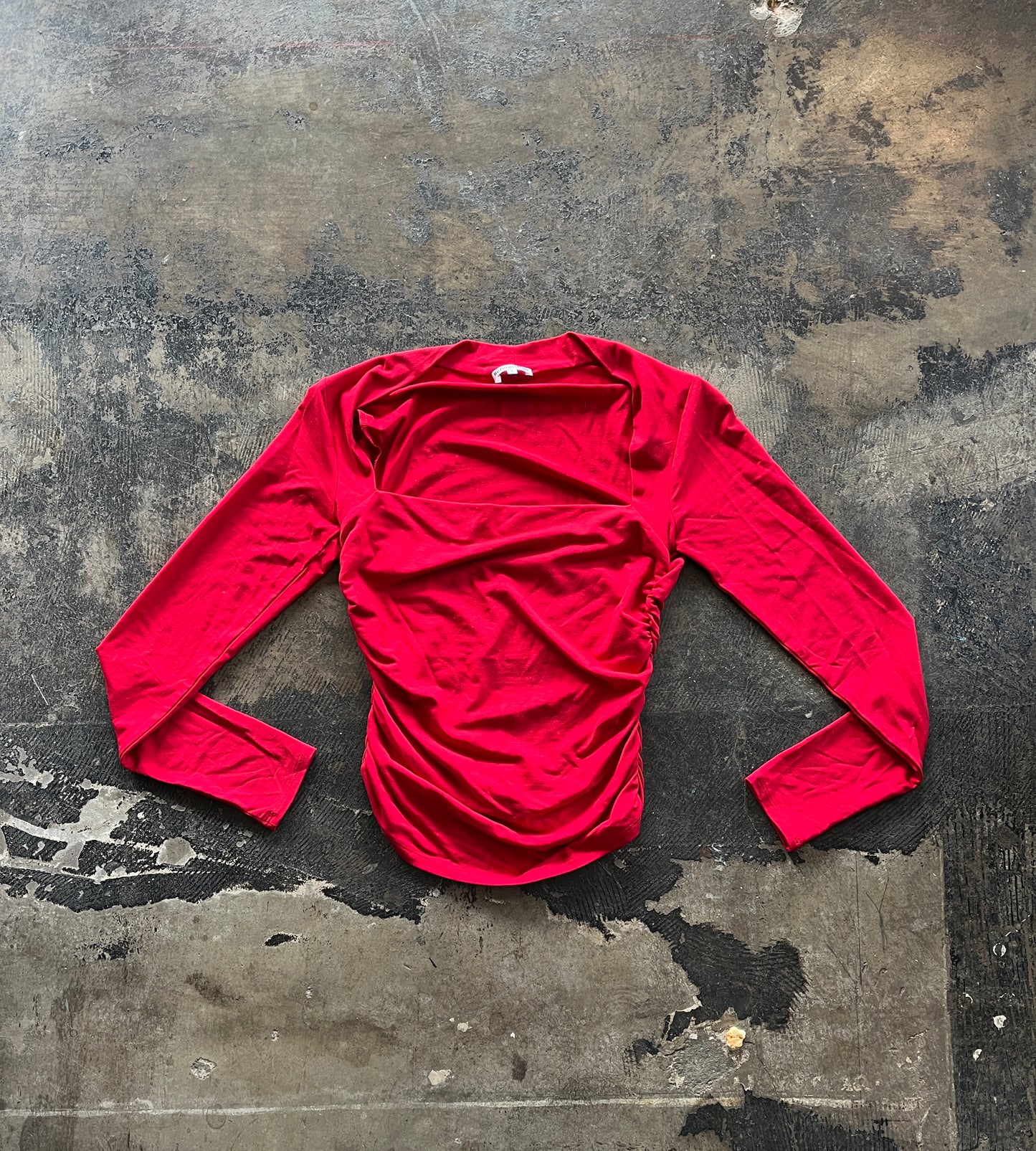 Red Reformation Squareneck Long Sleeve Top