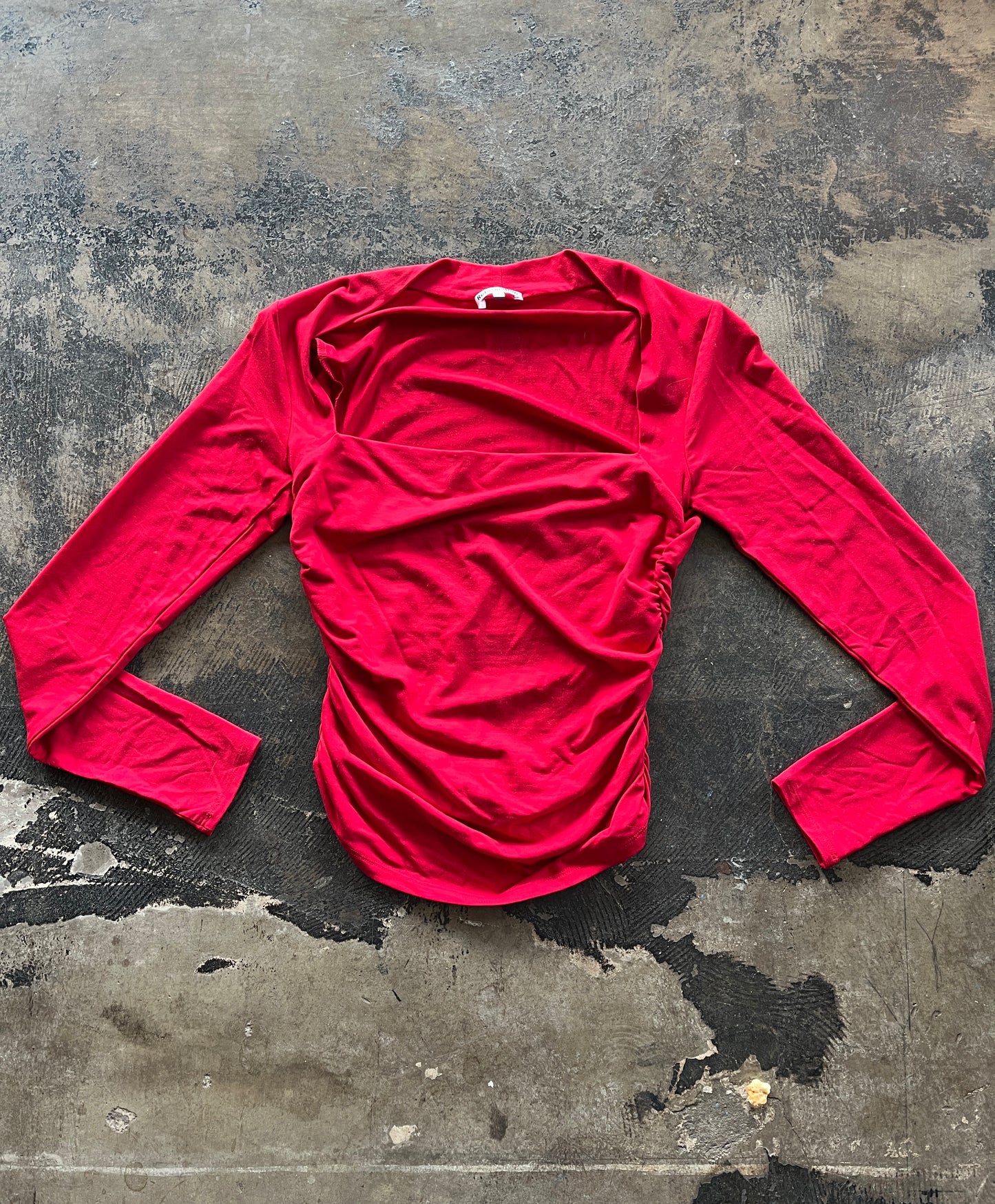 Red Reformation Squareneck Long Sleeve Top
