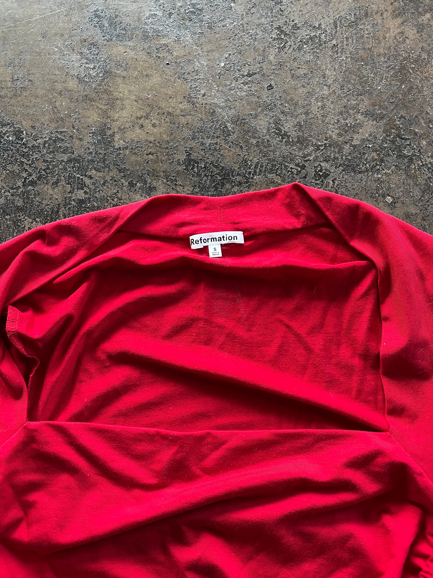 Red Reformation Squareneck Long Sleeve Top