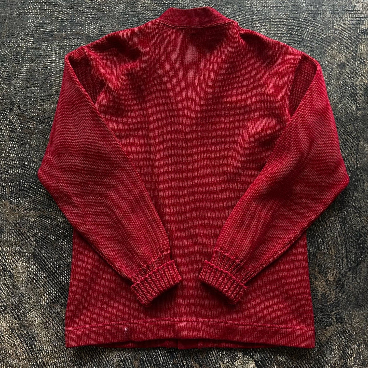 Dark Red Button Up Cardigan with Pockets