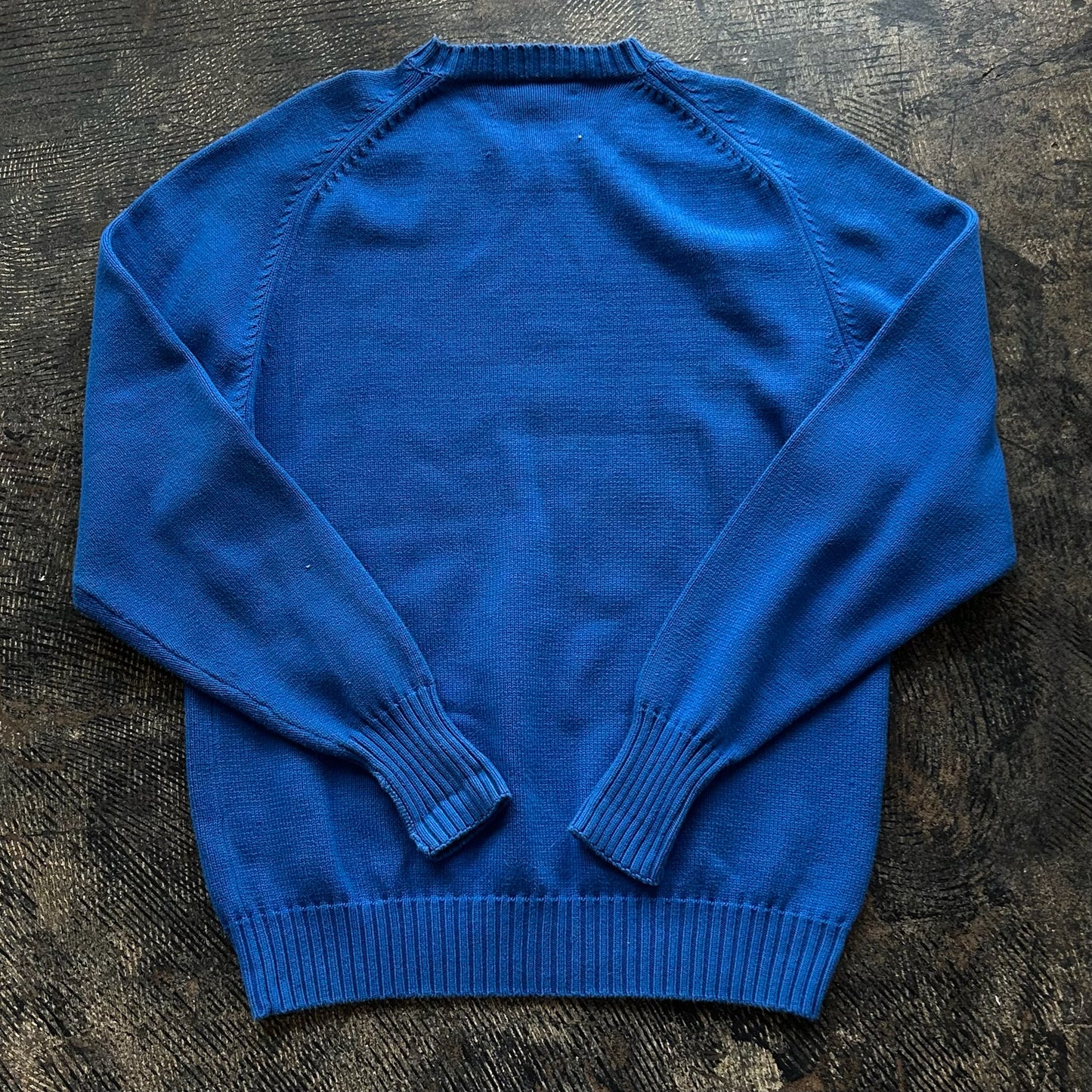 Blue Knit Golf Sweater