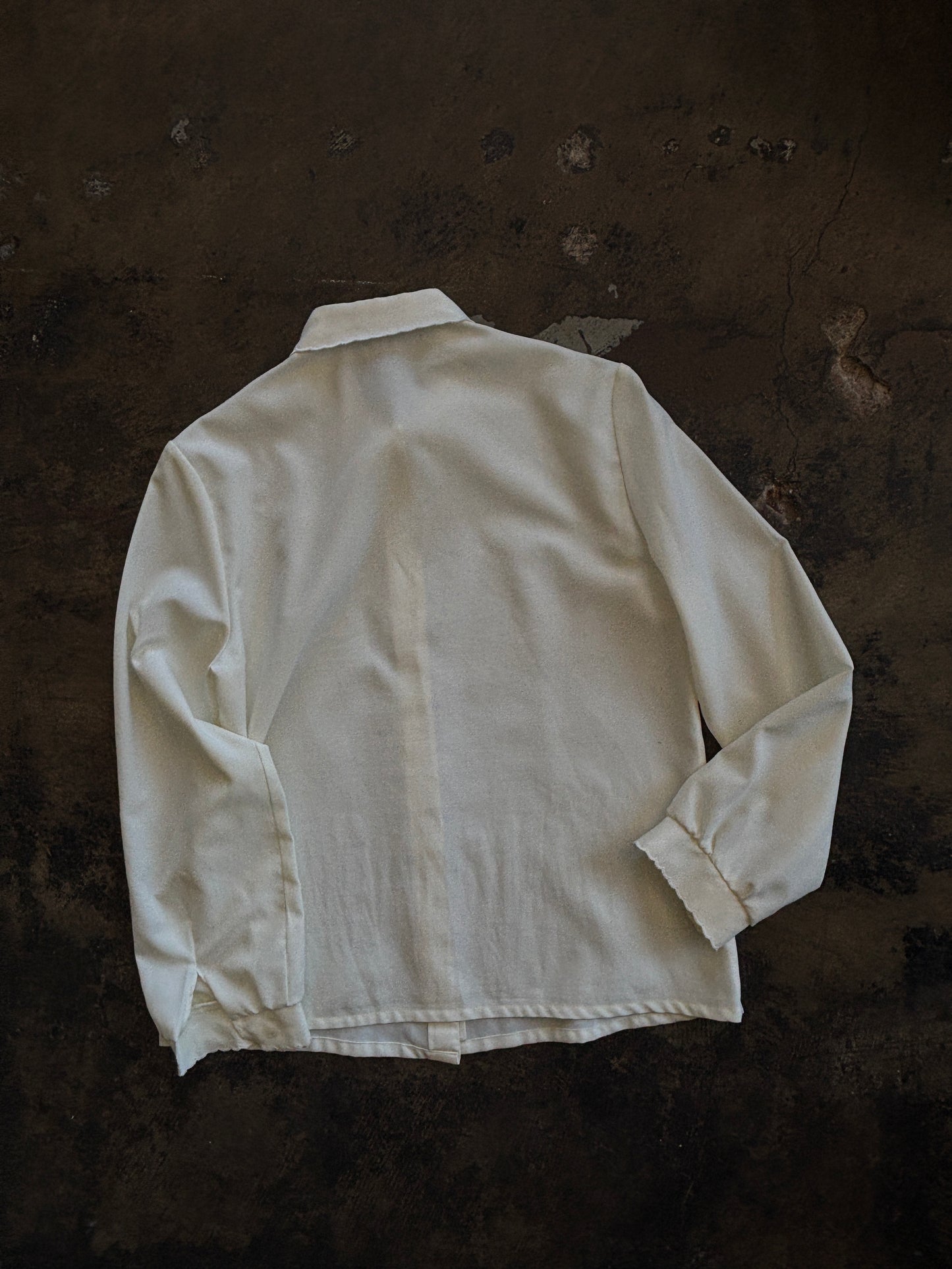 Cream Canda Floral Stitched Button Up Blouse