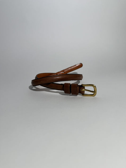Thin Brown Coach Leather Belt