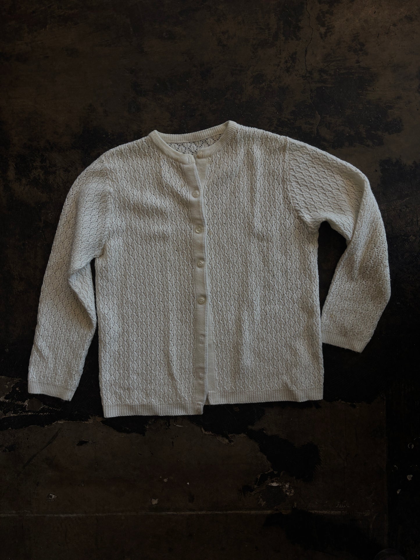 White Button Front Knit Cardigan
