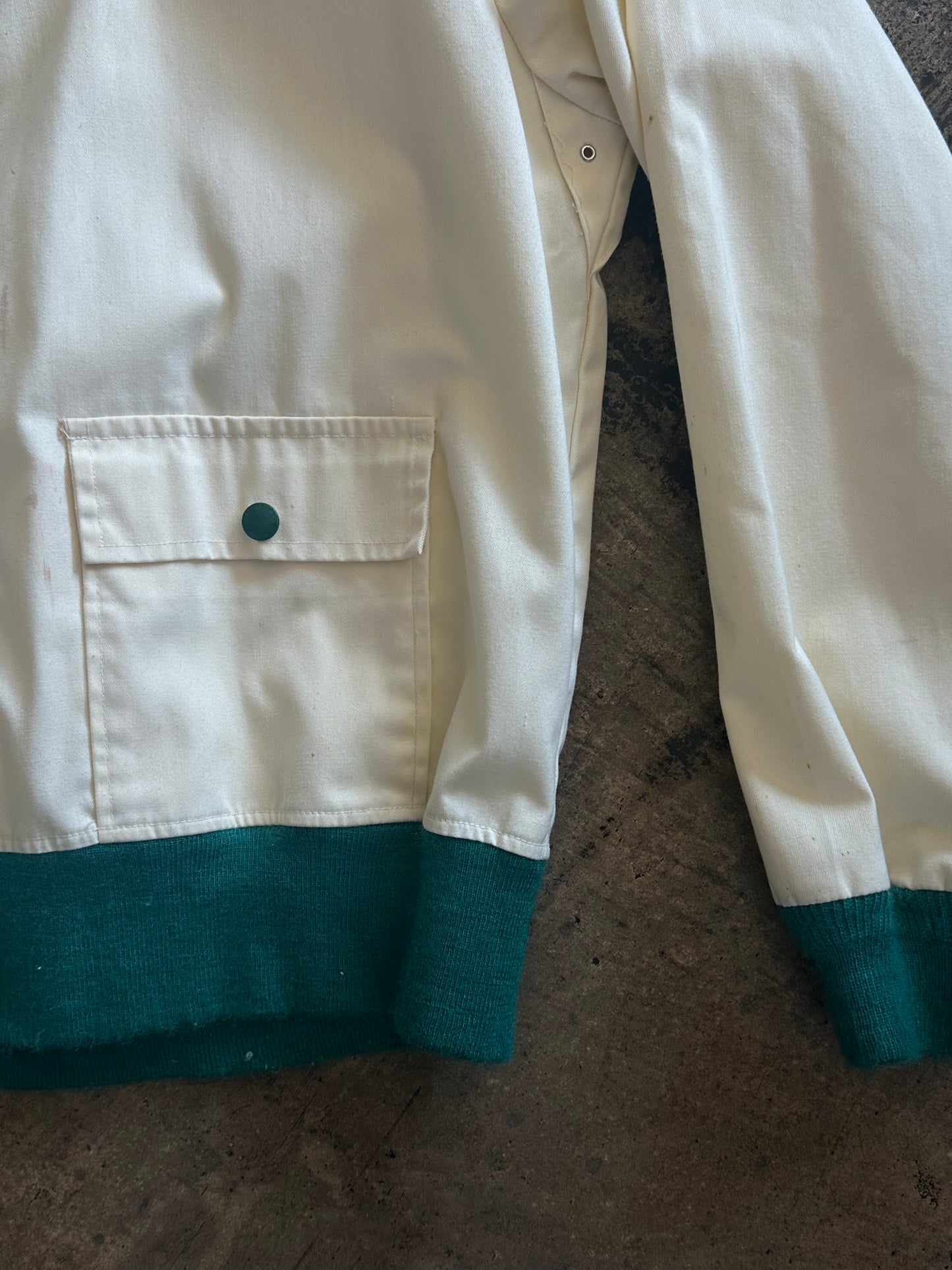 Cream + Green Munsingwear Penguin Full Zip Jacket