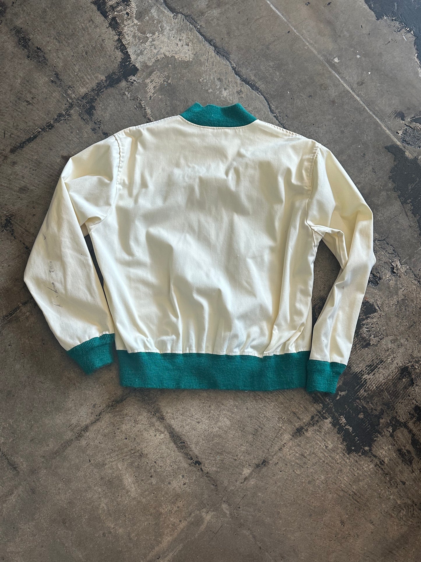Cream + Green Munsingwear Penguin Full Zip Jacket