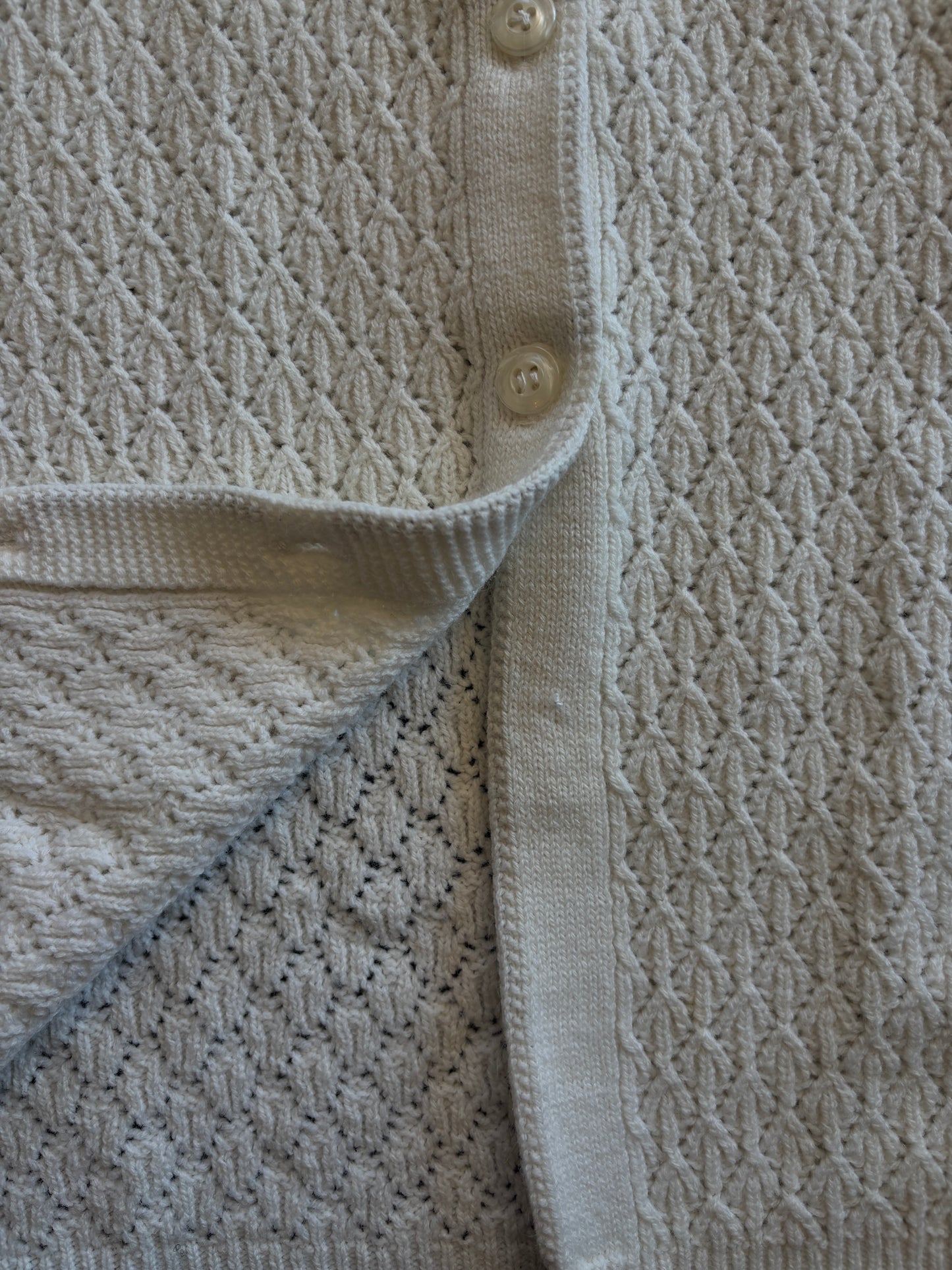 White Button Front Knit Cardigan