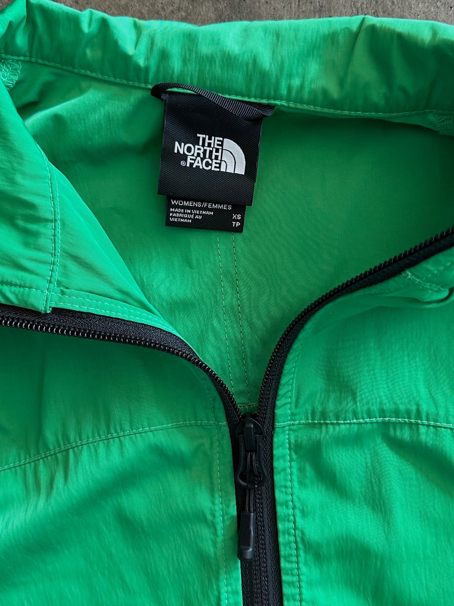 Green North Face Full Zip Cropped Windbreaker