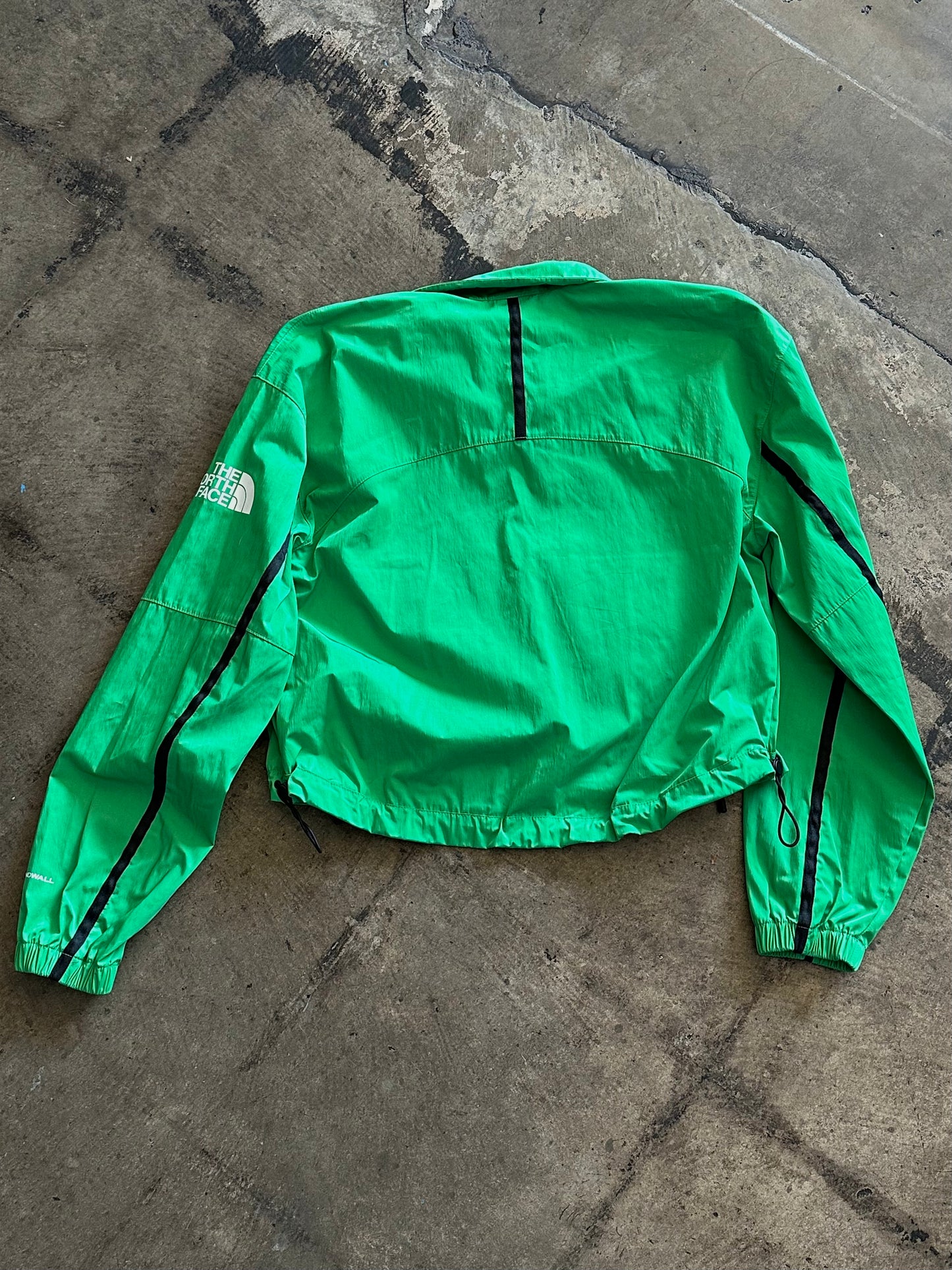 Green North Face Full Zip Cropped Windbreaker