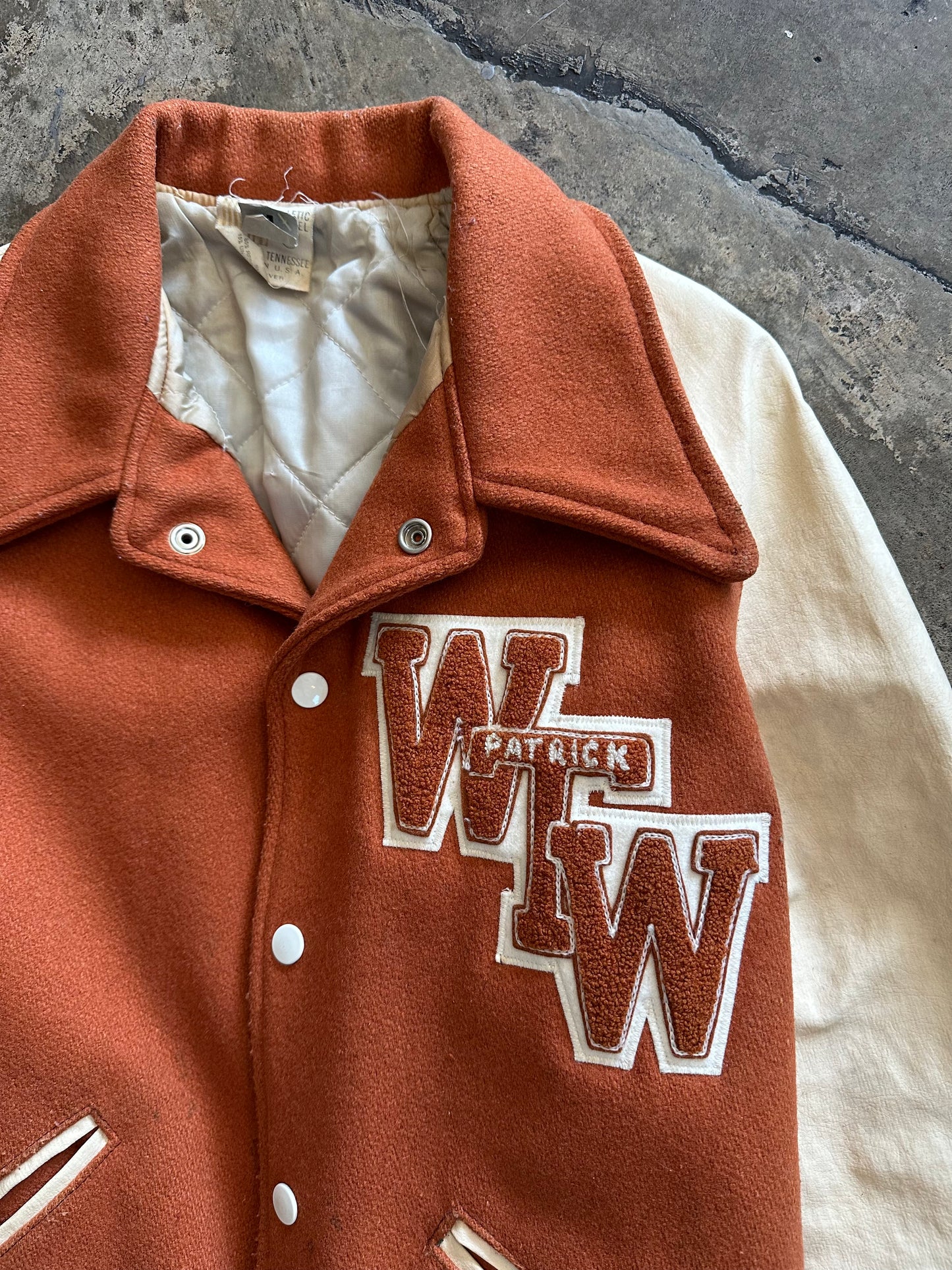 Orange + Cream WTW Letterman Jacket
