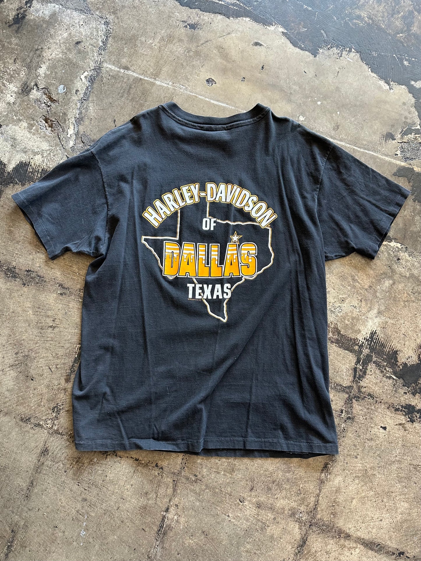 Dallas Harley Davidson Eagle Black Tee