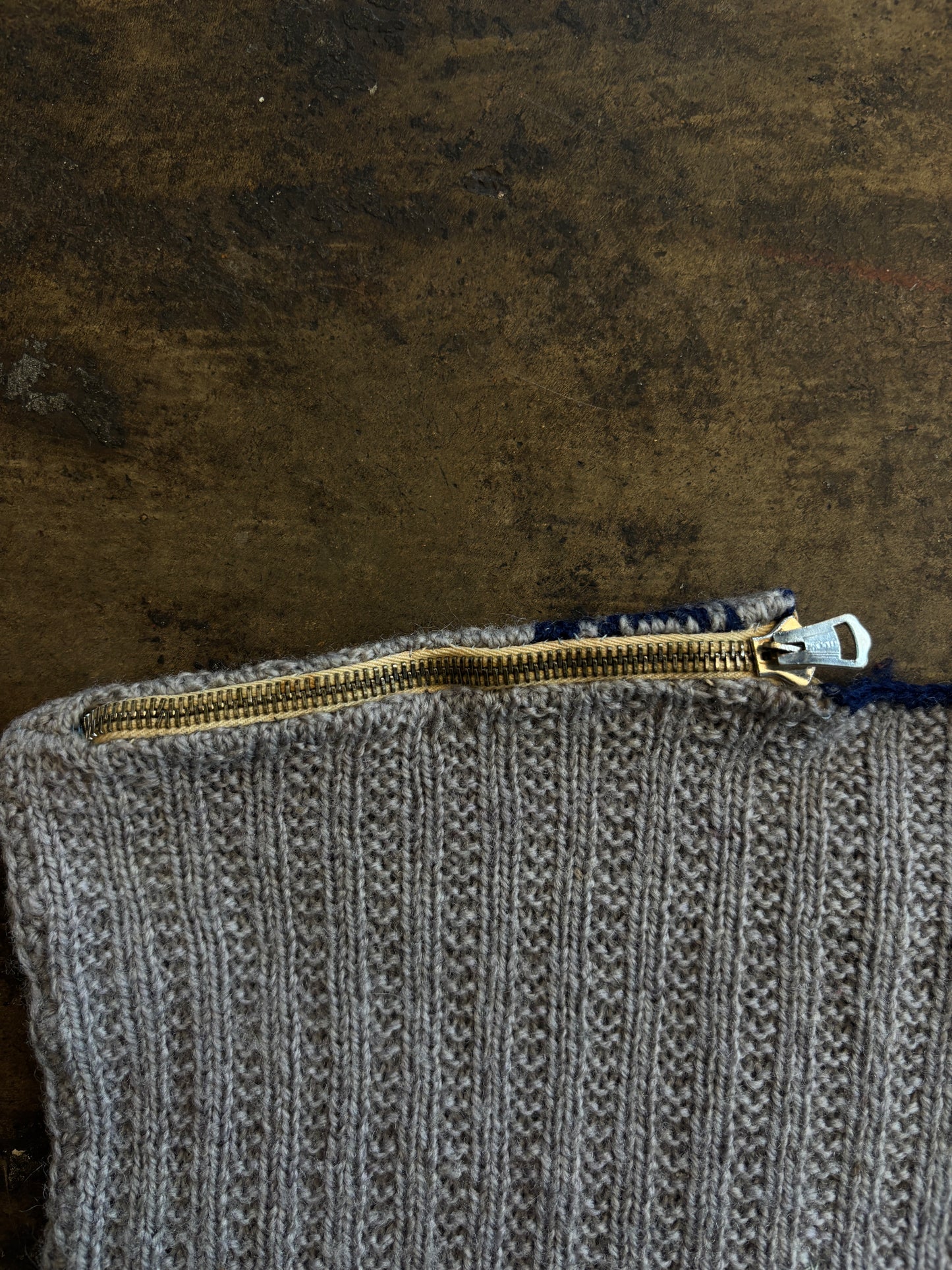 Gray + Navy Floral Handmade Sweater Vest