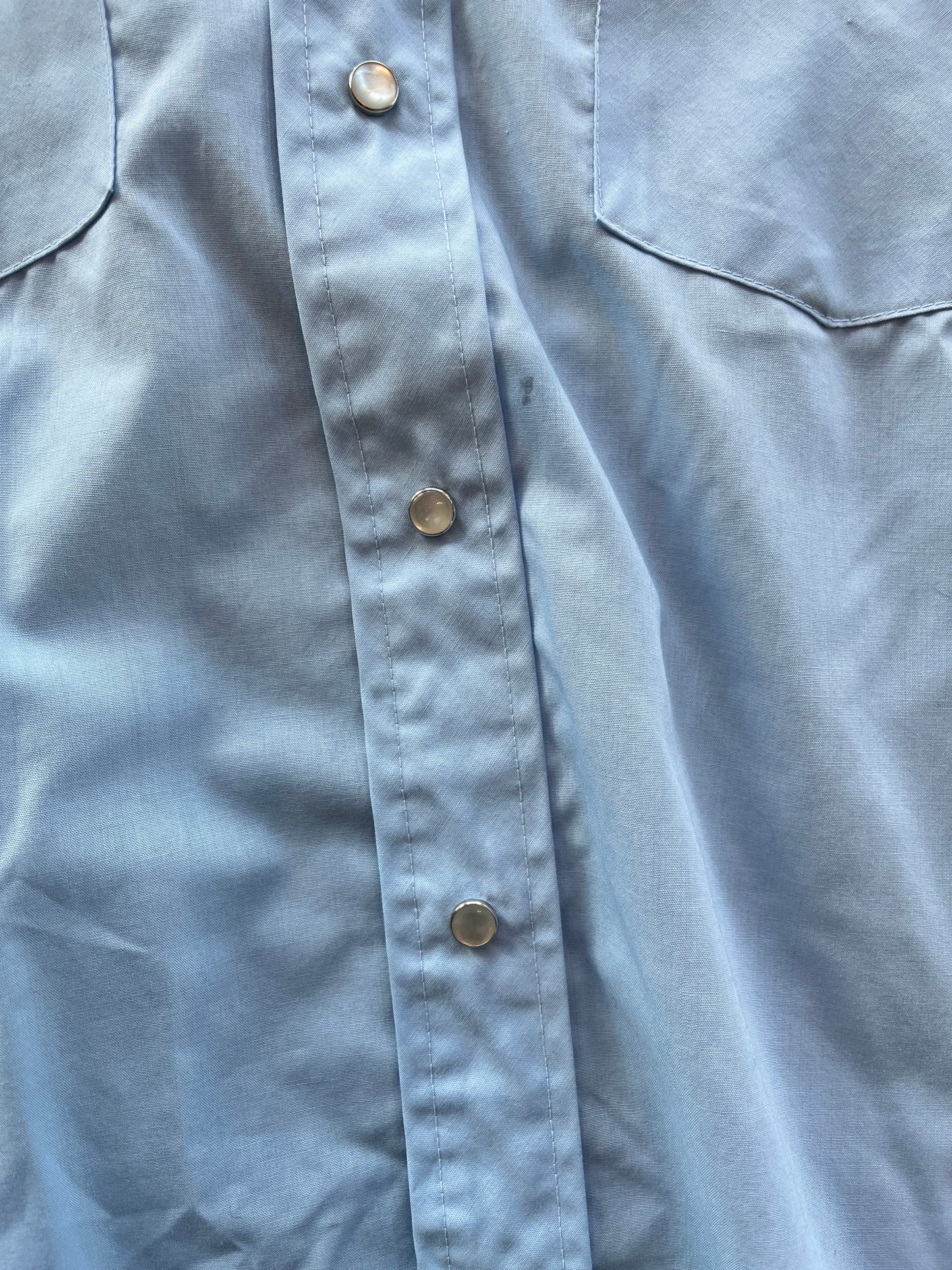 Ely Plains Blue Music Embroidered Pearl Snap