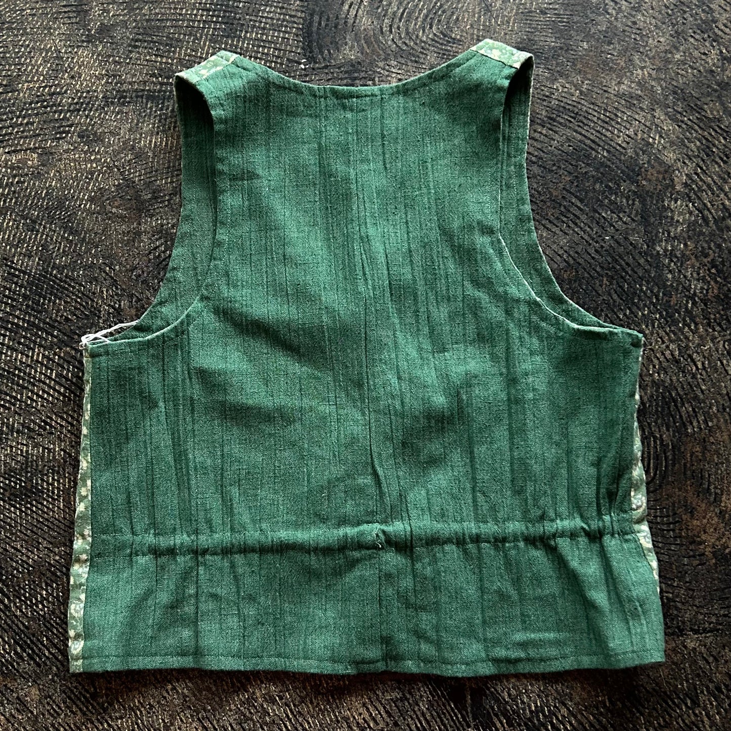 Handmade Green Linen Skirt Set