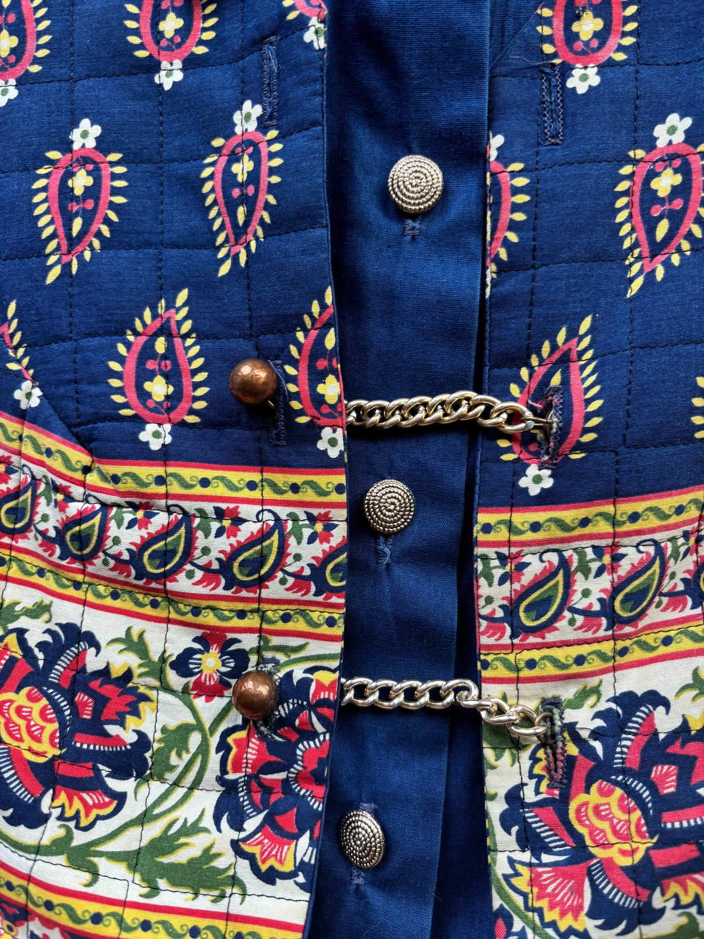 Handmade Belted Blue Jumpsuit/Vest Set