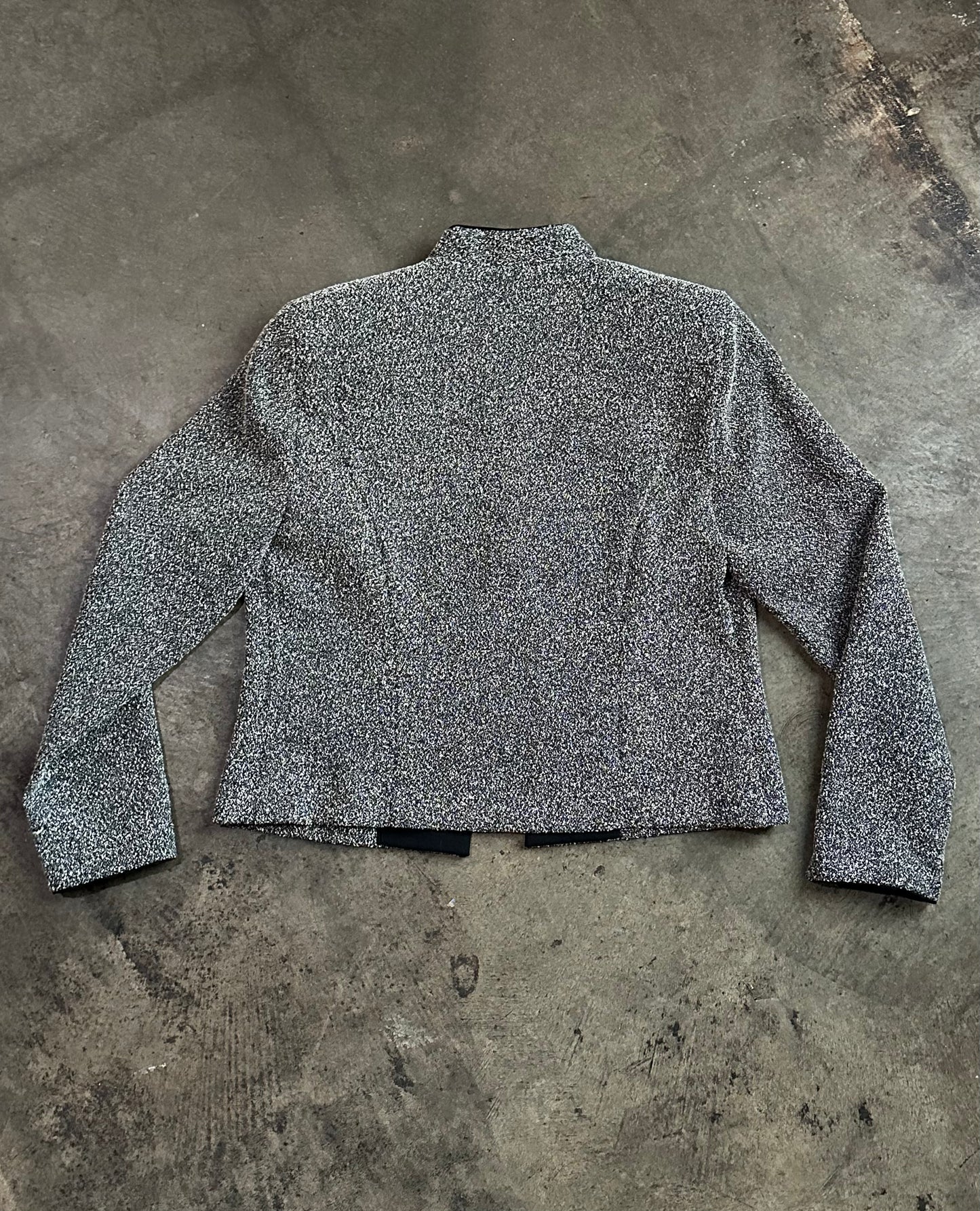 Jessica Howard Textured Black/Gray Knit Jacket